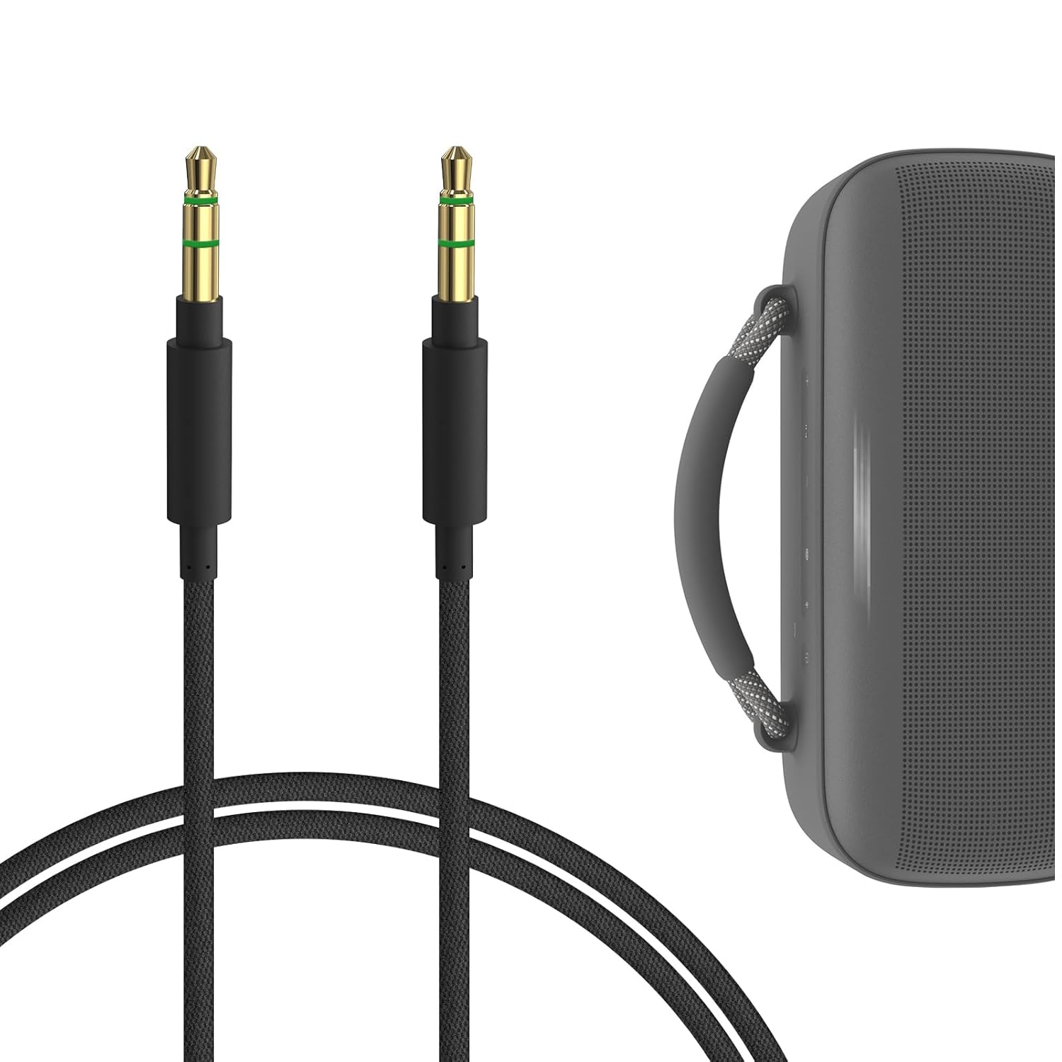 Geekria Audio Cable Compatible with Bose JBL Sony Speaker Cable, (1/8") 3.5Mm to 3.5Mm Braided Nylon Replacement Stereo Cord (4Ft/1.2M) image number 1