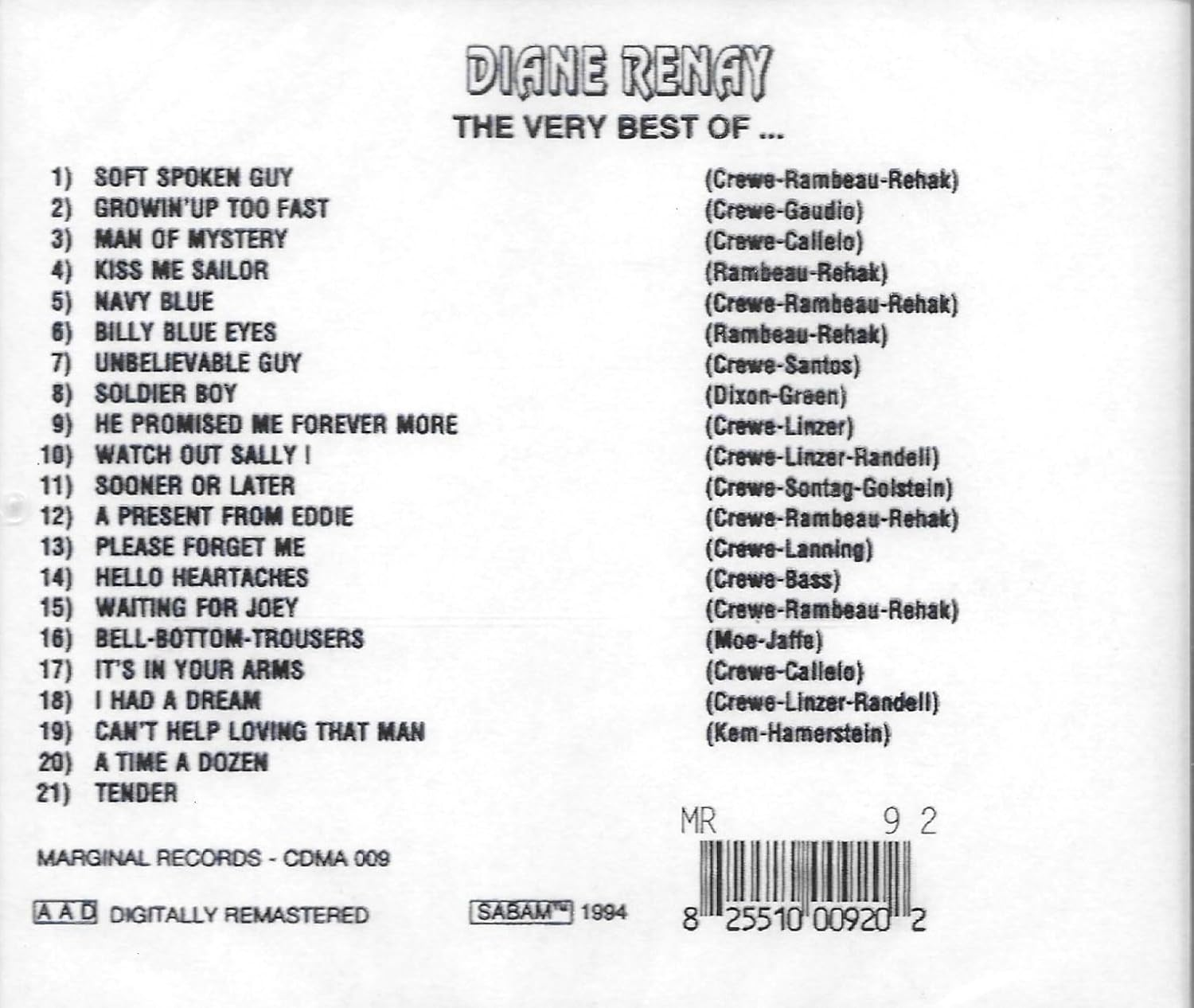 Navy Blue - Very Best of Diane Renay image number 1