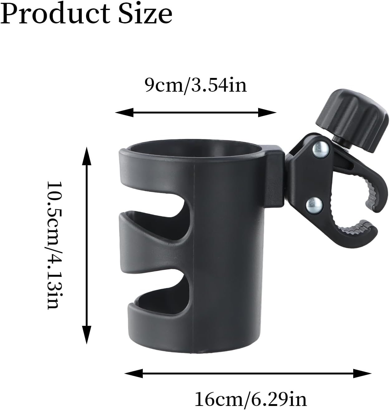 360&deg; Rotating Universal Cup Holder for Strollers &ndash; Adjustable Stroller Drink Organizer for Bikes, Wheelchairs & More | Durable, PP Material | Secure Fit for Coffee, Milk Bottles & Water Bottles image number 4