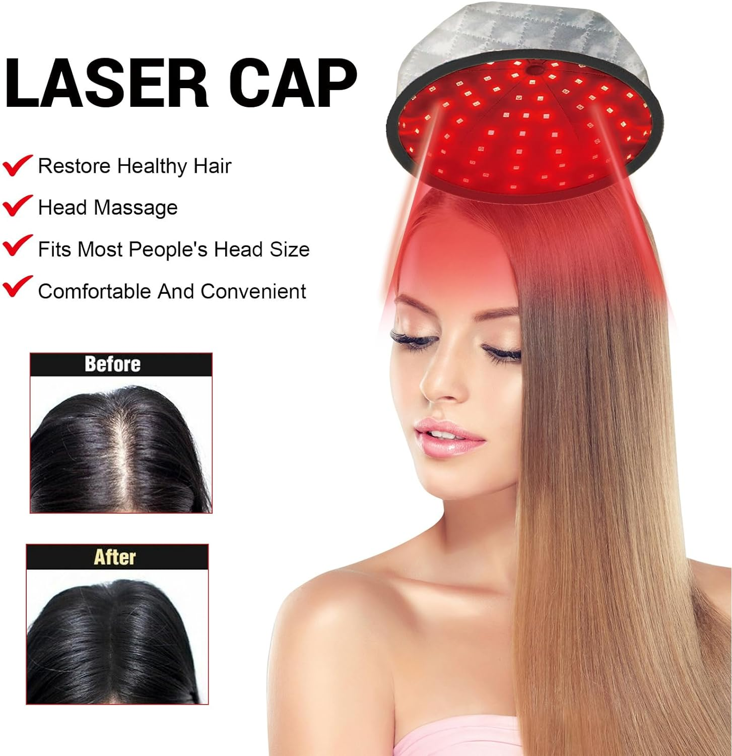 Heat Cap for Conditional, Electric Hair Care Cap with 2 Temperature Control Modes, Electric Thermal Cap for Hair Steamer Cap for Natural Hair image number 3