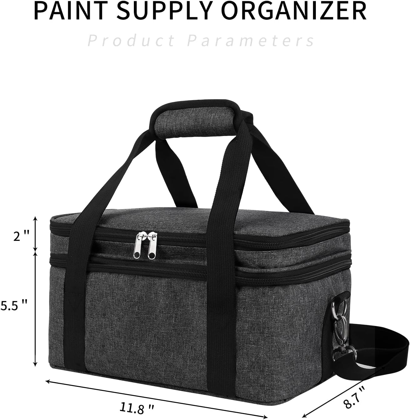 ALTLLEN Acrylic Paint Storage Case, Black, Unisex, Plastic and Leather, Ideal for Artists On-The-Go