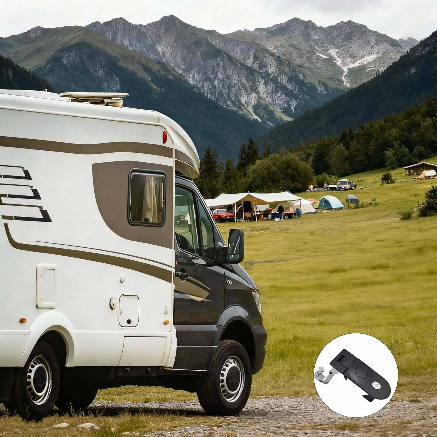 Zinc Alloy Compression Lock,Compression Latch with 2 Keys, for Motorhomes Yachts Trunks Warehouse Doors image number 4