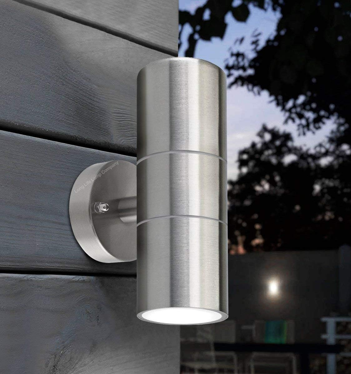 Modern Stainless Steel up down Double Wall Spot Light IP65 Outdoor Use GU10 (Pack of 4) image number 3