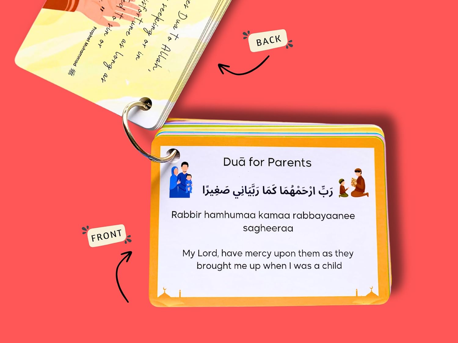 Daily Dua Cards, Islamic Flash Cards, Muslim Children Gift, Dua Cards, Quran, Dua Book, Arabic Dua Cards with Transliteration, Ramadan Gift image number 2