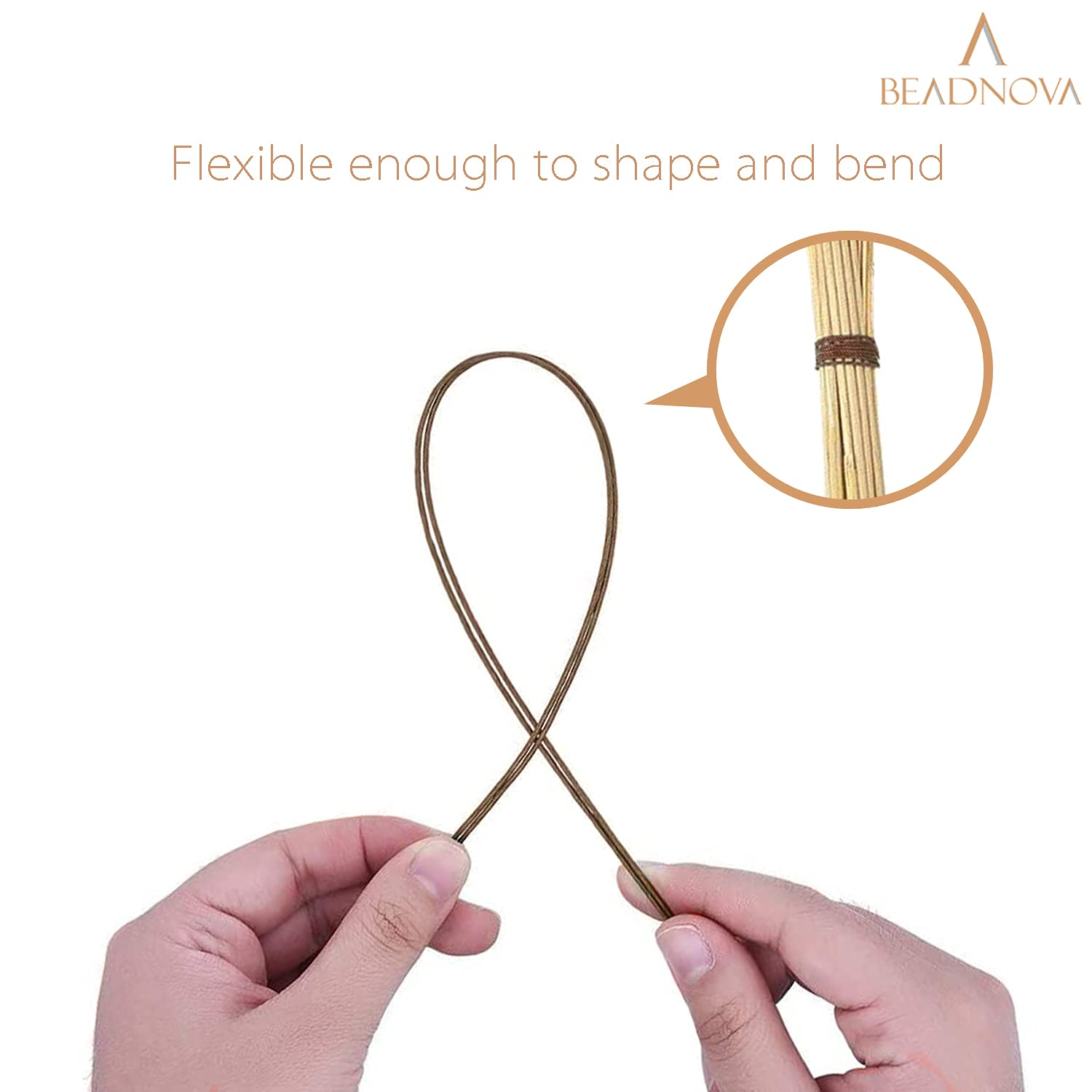 BEADNOVA Fake Flower Stems 50Pcs 18 Gauge Floral Wire Stems Flower Wire for Crafts Arrangement Florist DIY Bouquet (Brown, 50 Pcs) image number 2