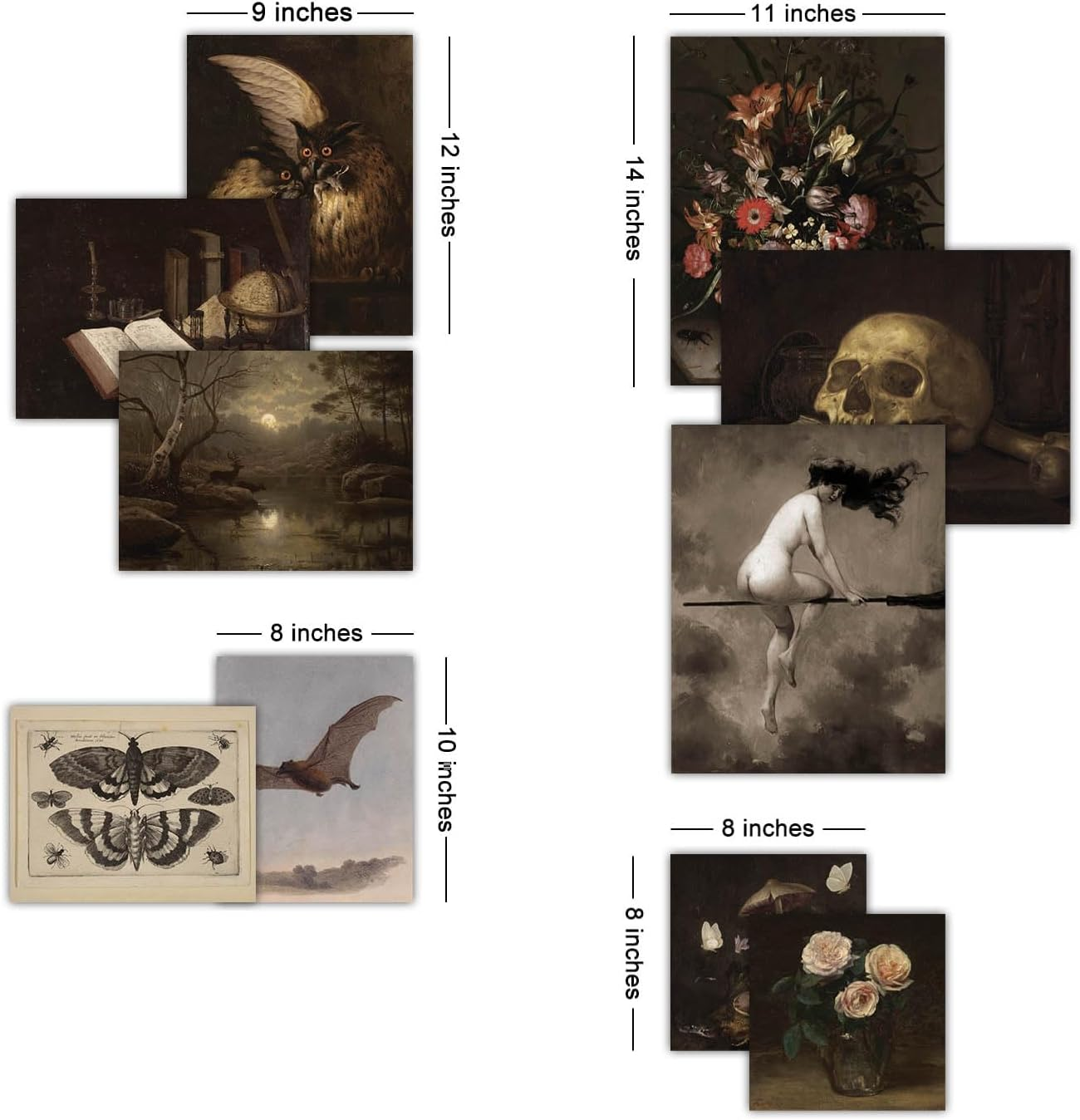 Dark Academia Room Decor Wall Art Prints Set of 10 Vintage Halloween Gothic Witchy Aesthetic Moody Goth Victorian Spooky Gallery Wall Decor for Home Bedroom Bathroom (UNFRAMED) image number 3
