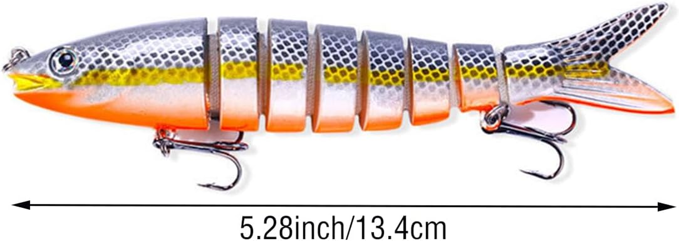 ZHIGOU Fishing Lures Realistic Multi-Jointed Swimbait for Freshwater and Saltwater, Slow Sinking Hard Bait for Bass, Trout, Crucian, Pike, Walleye - Professional Fishing Gear image number 1