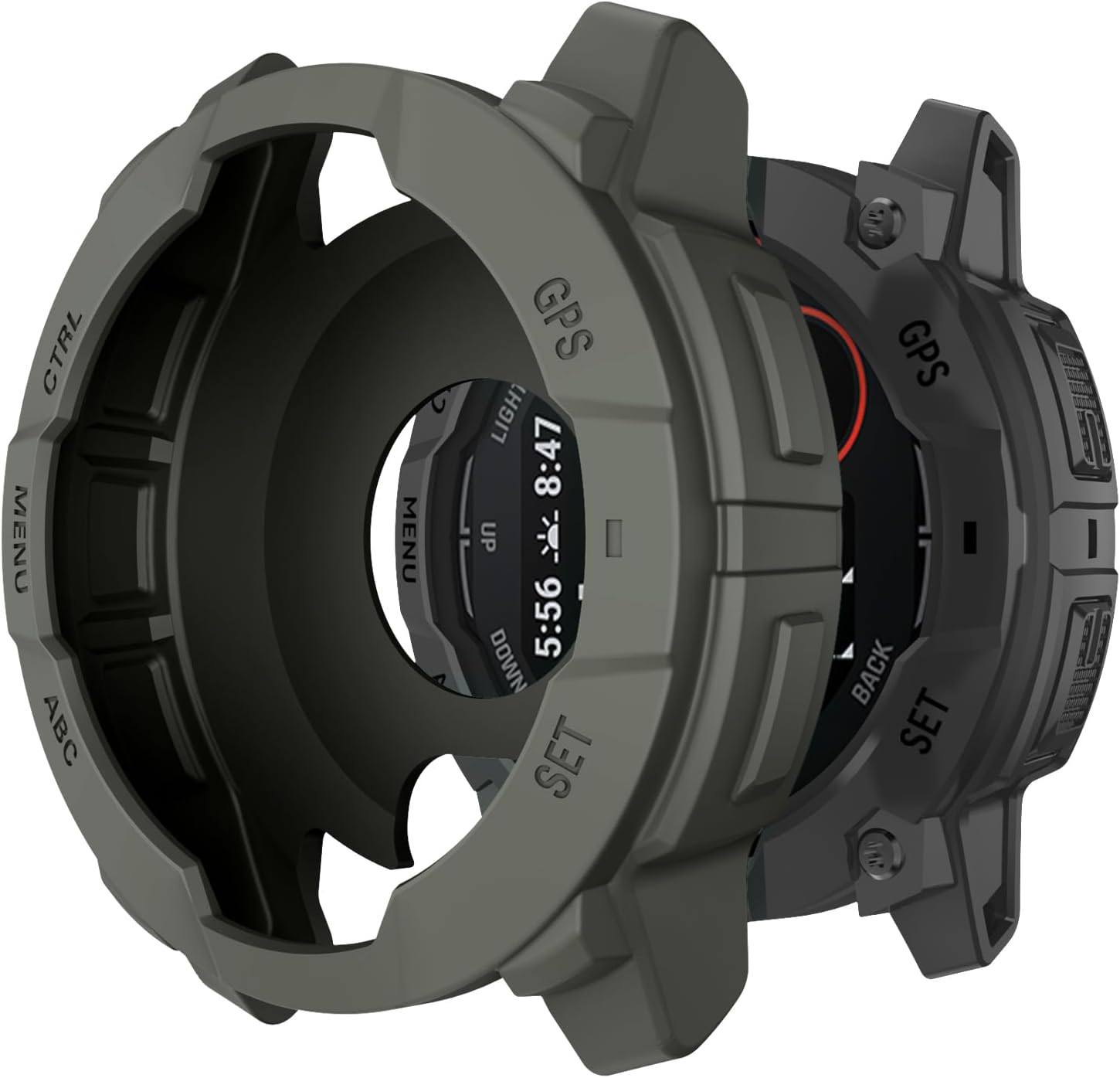 Silicone Case for Instinct 3 AMOLED 45 Mm Protective Case, Flexible Silicone Case Scratch-Resistant Cover Protective Case