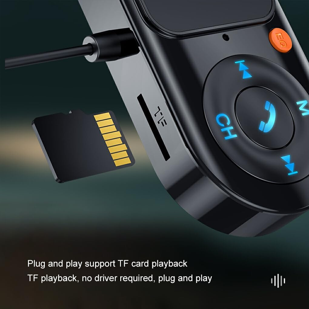 ABS Handsfree Wireless Bluetooth 5.0 Car FM Transmitter Fm Transmitter MP3 Player Bluetooth Car Radio MP3 Player Durable image number 6