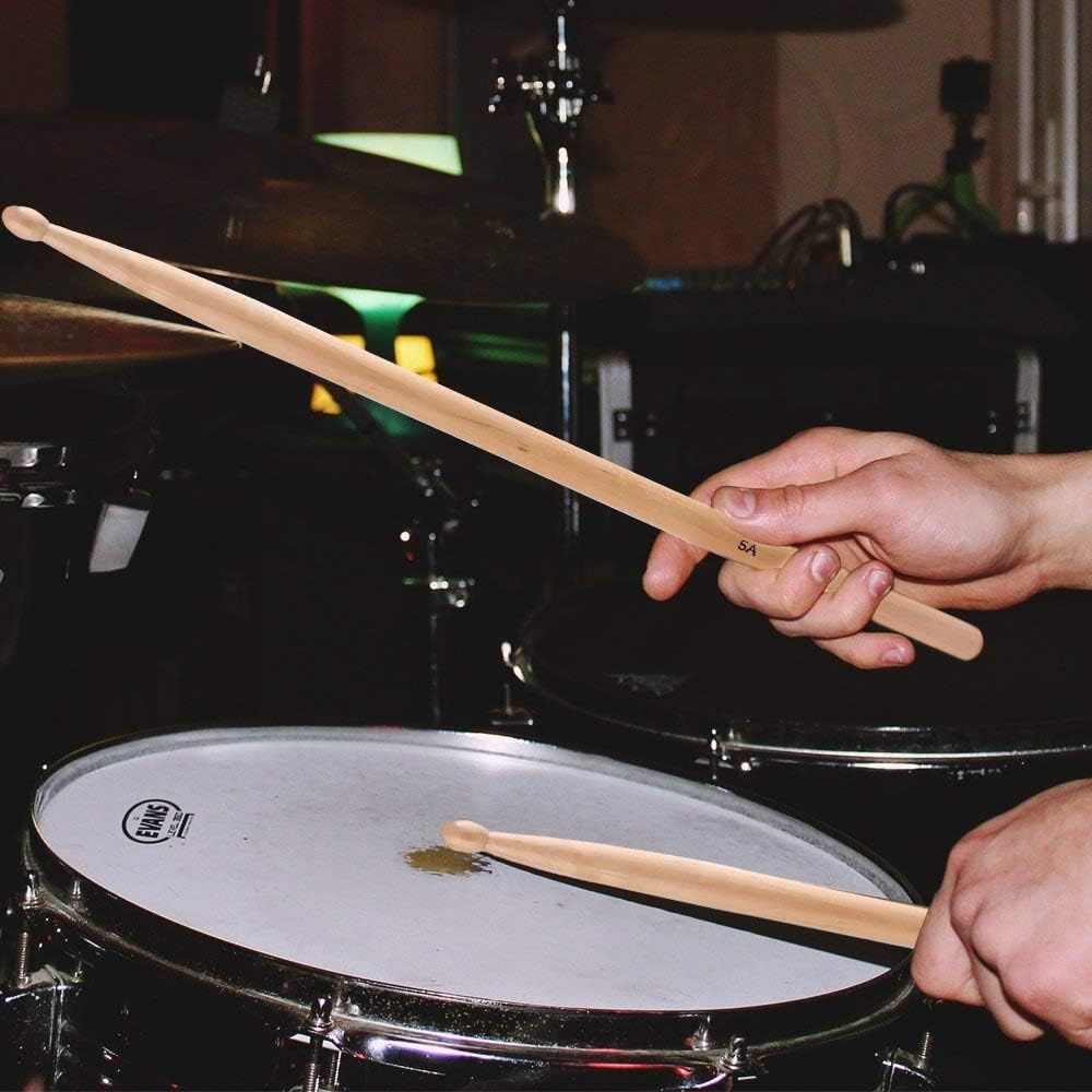 5A Drumsticks AIEX 3 Pair Drum Sticks Classic Maple Wood Drumsticks Wood Tip Drumstick for Students and Adults (With Waterproof Bag)