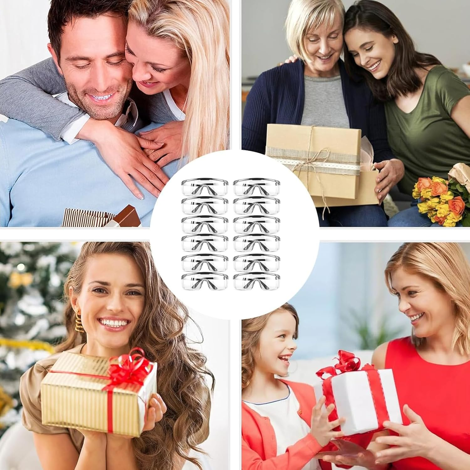 8 PCS Safety Glasses, Safety Goggles, Black Frame Clear Lens Goggles, Shooting Glasses, Premium Cycling Glasses for Men and Women, Lightweight Protective Eyewear for Work and Outdoor Activities image number 5