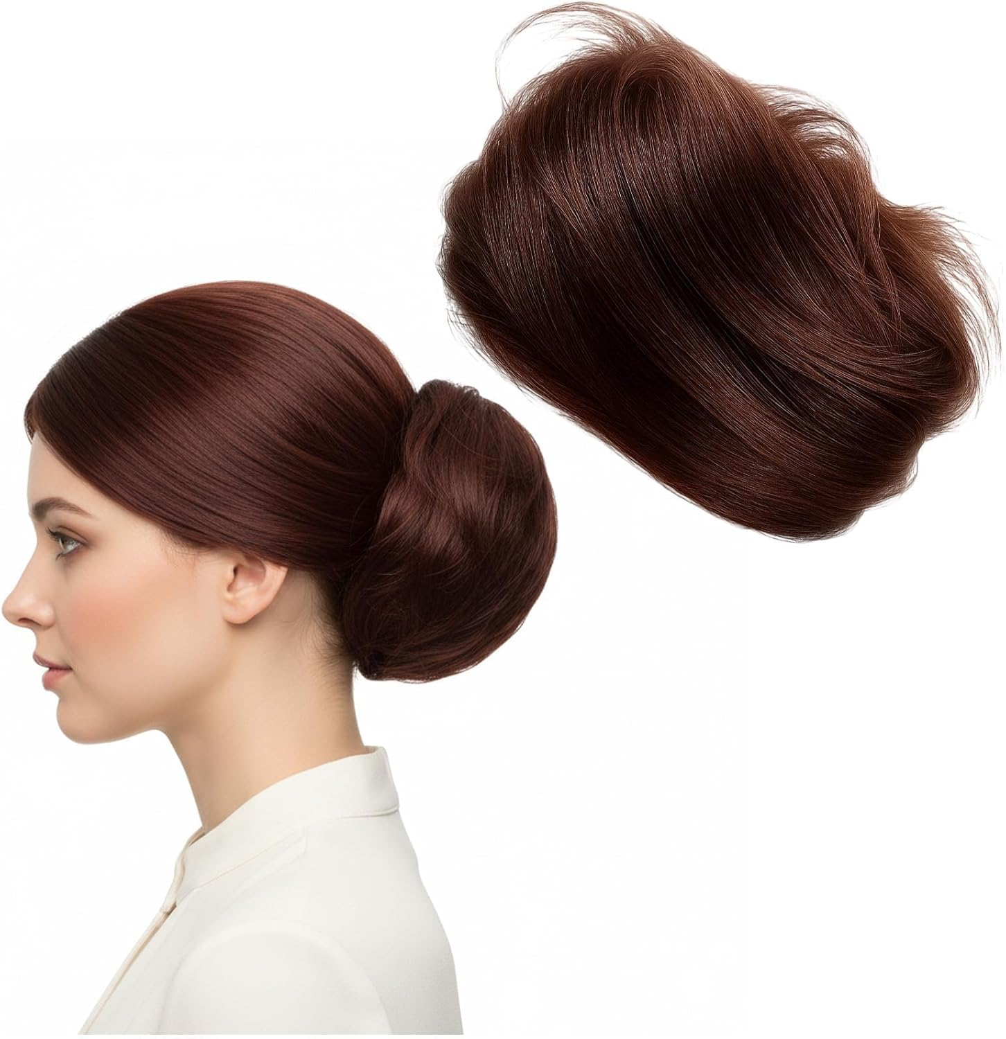 Hairpieces for Thin Hair, Real Hair Piece Bun Hair Scrunchie with Hair, Natural Look, 10 X 10 X 2 Cm image number 1