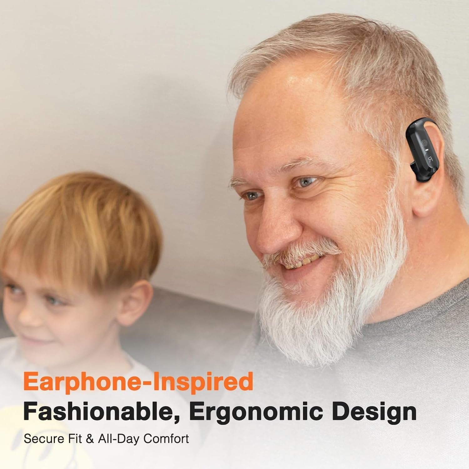 Rechargeable BTE Hearing Aids for Seniors and Adults, Standard Black Model for Severe Hearing Loss with Noise Cancellation and 5 Adjustable Volume Levels, Black Standard Version