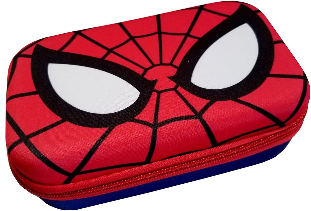 Hard Shell Molded Zippered Pencil/Storage Case (Spider-Man), Red