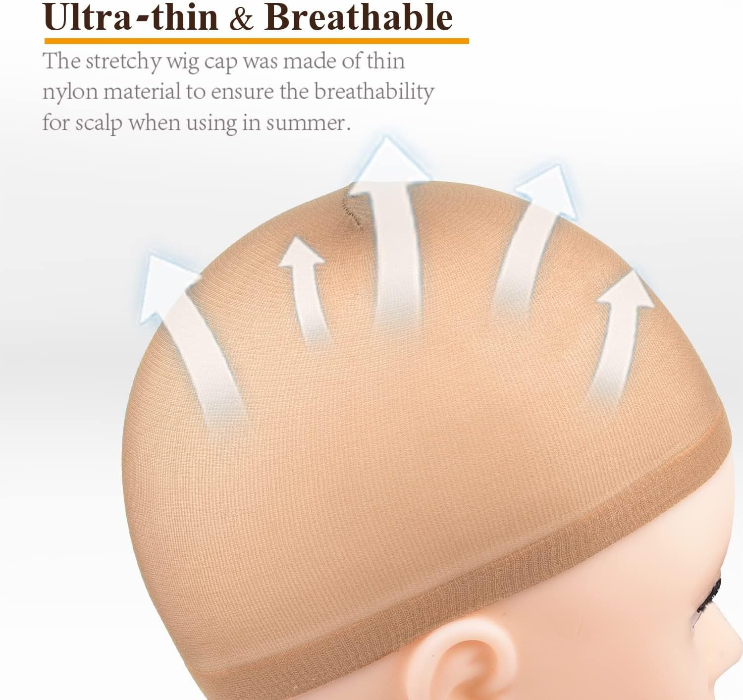 Liyquint 30Pack Nylon Elastic Wig Cap, Breathable & Invisible Bald Cap for Daily Use, Makeup Parties, Cosplay, Securely Holds Wigs (Skin Tone) - Coffee Color image number 4