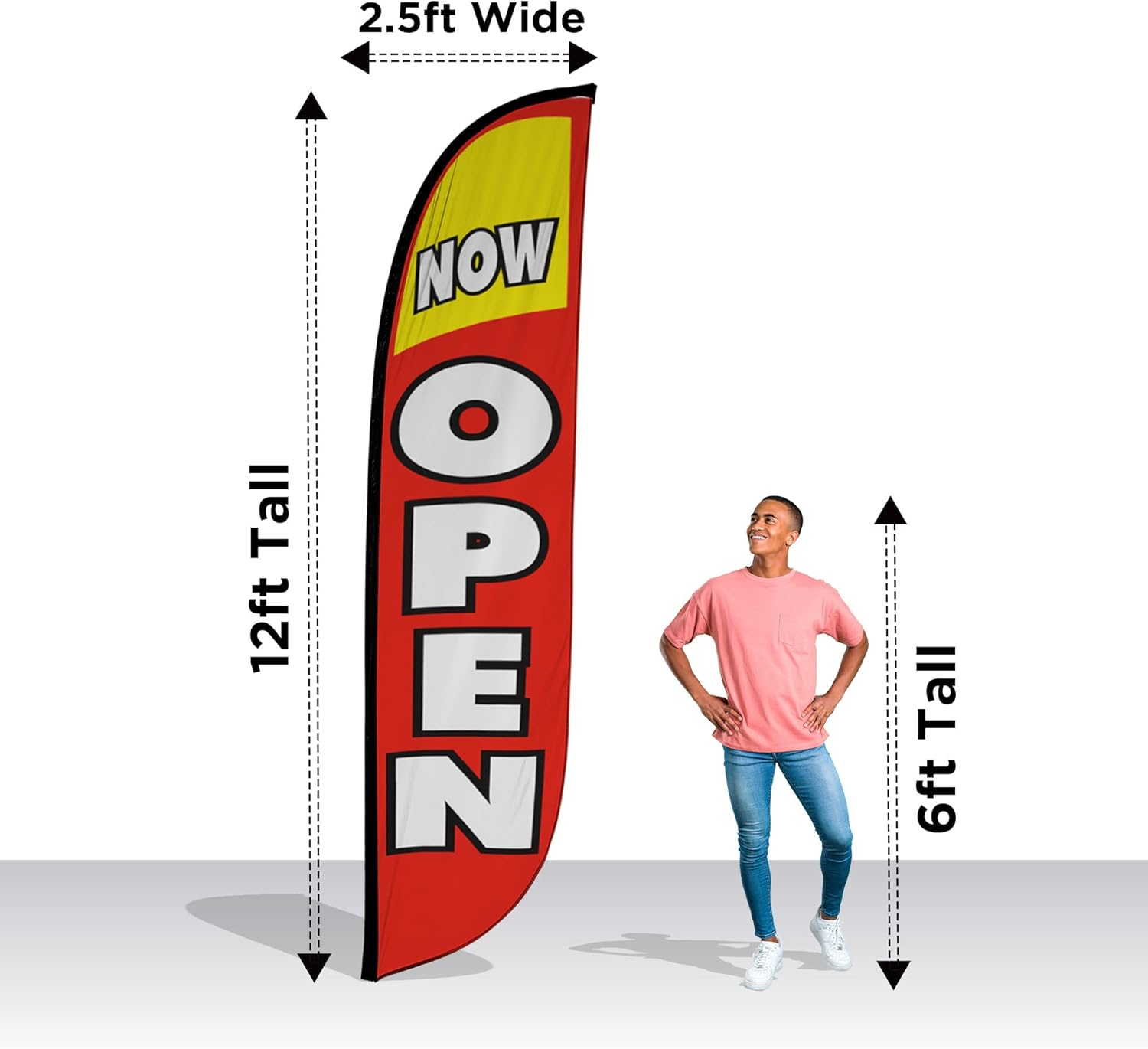 Lookourway Now Open Feather Flag image number 2