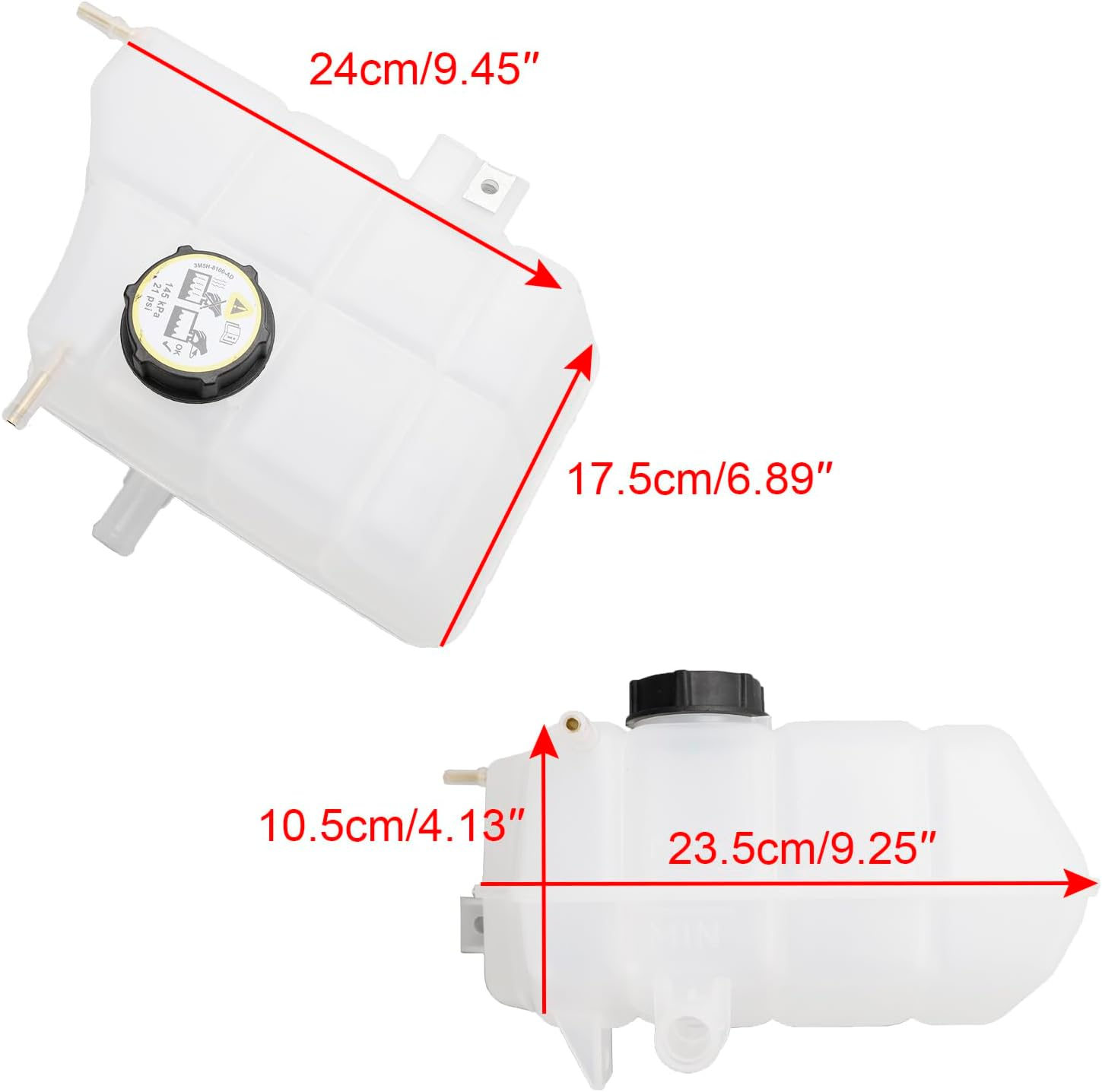 Areyourshop Coolant Overflow Reservoir for Ma-Zda BT-50 2011-2015, for Fo-Rd Ranger PX - Durable, Transparent/Black Plastic with Easy Installation & Leak Prevention, Part No. UK0115350 image number 3