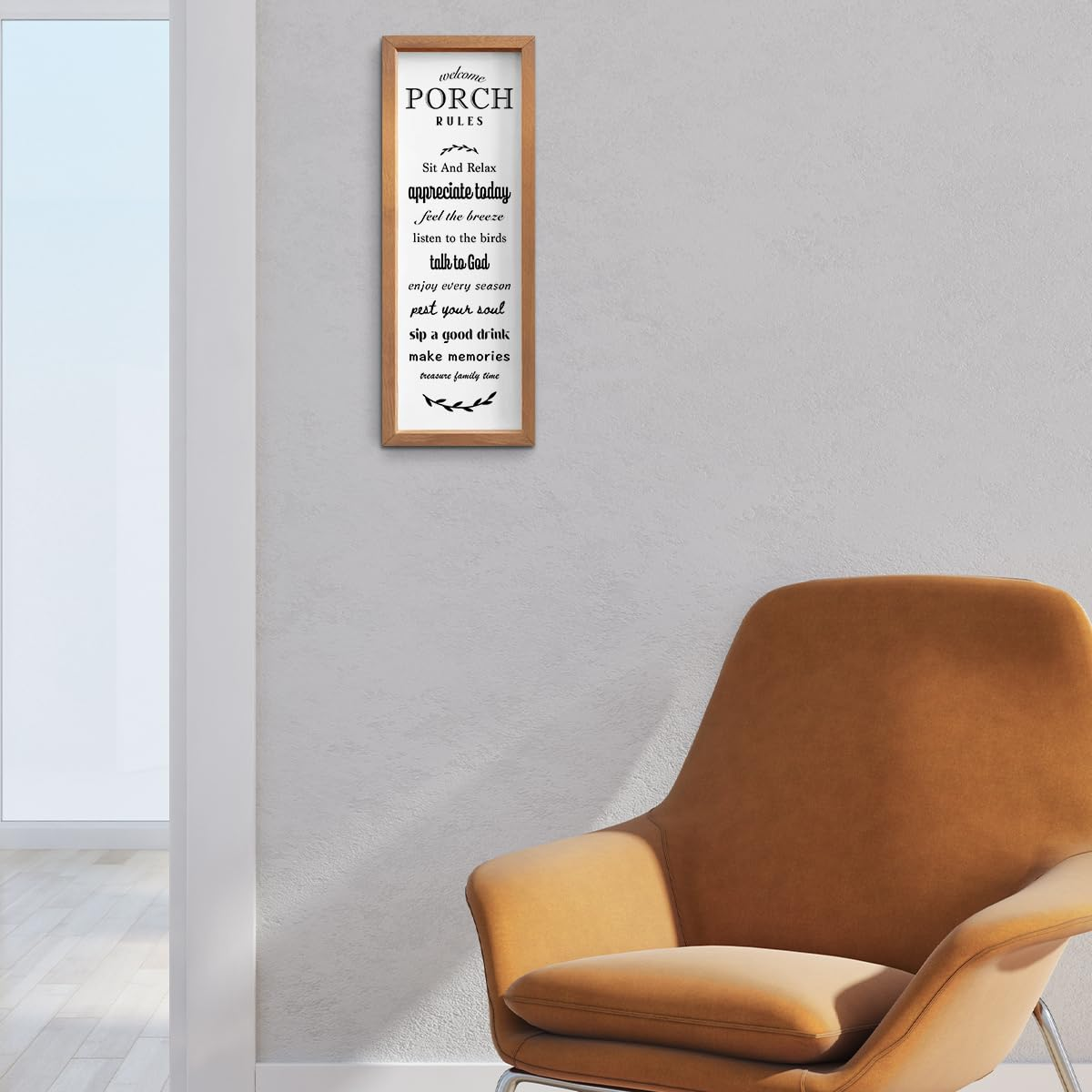 Porch Decor Porch Sign Rustic Country Outdoor Porch Decor Decorative Wooden Framed Sign Back Porch Decor Farmhouse Wall Decor Porch Accessories Home Office Patio Garden Door Entryway Decoration image number 4