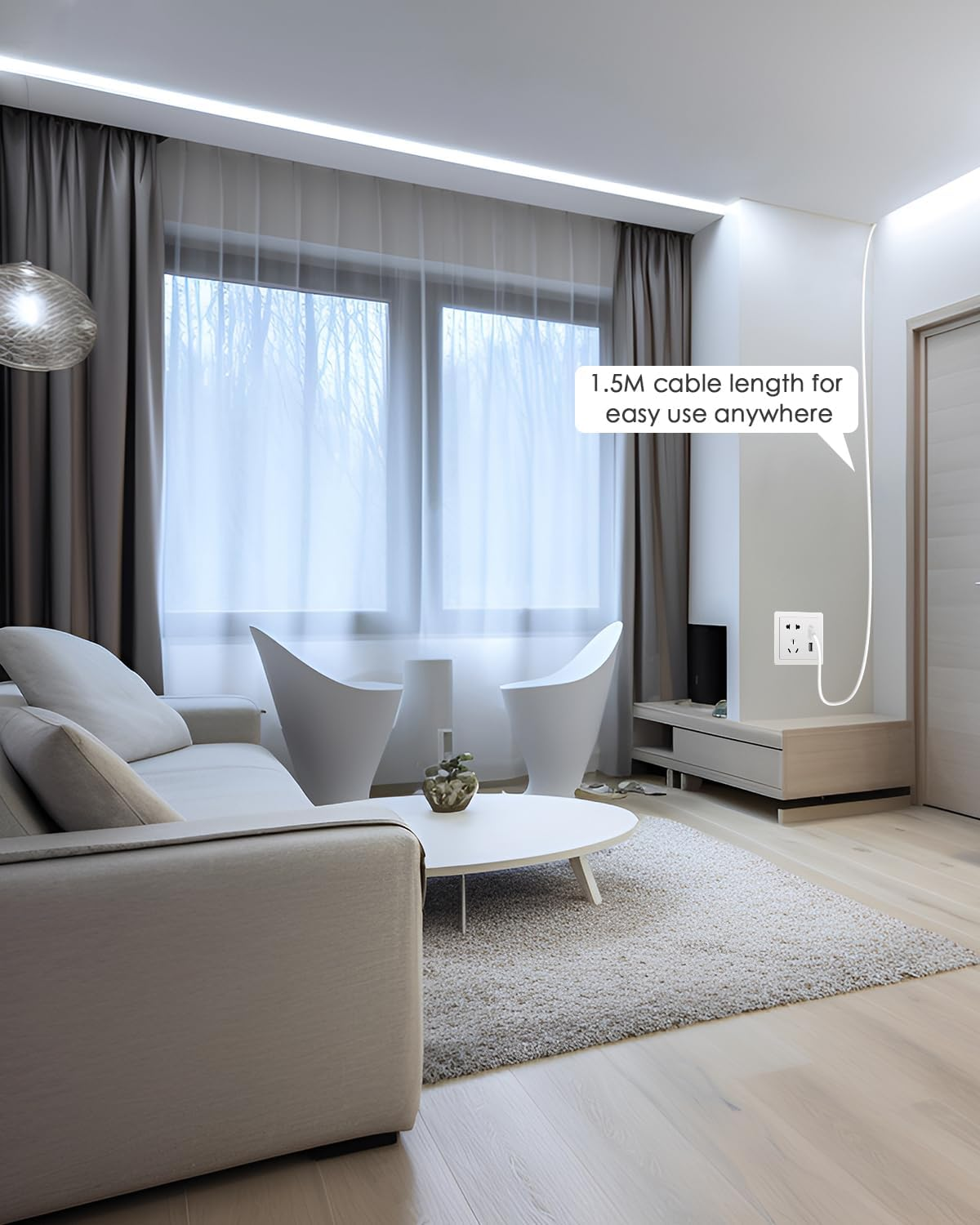 Aclorol LED Strip Light 2M Cool White USB Dimmable LED Strip Light for Bedroom with 1.5M Long Cable Cuttable for under Cabinets Cupboard Computer Desk Ambient Lighting 5Mm Width 6000K image number 4