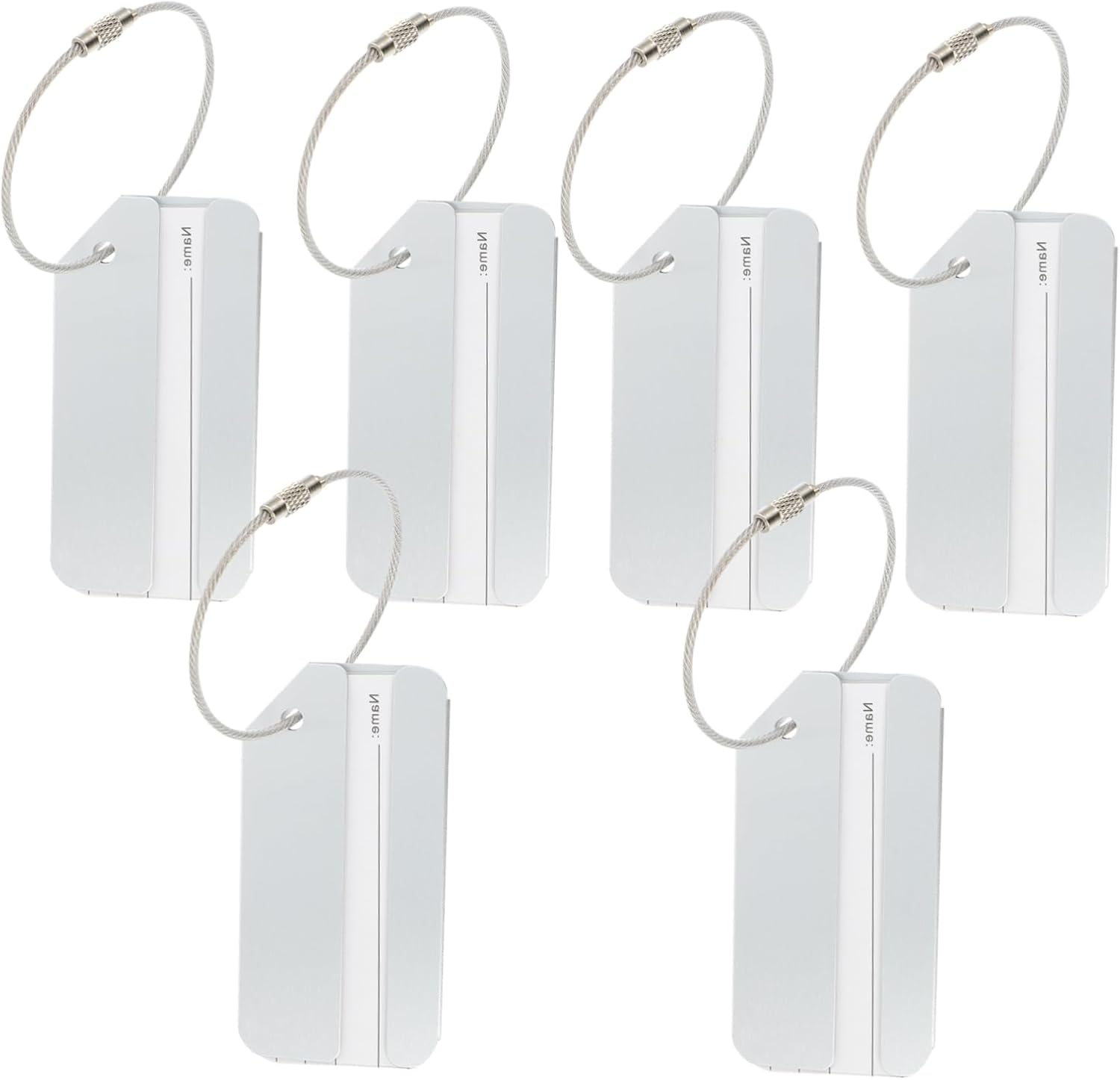 GAXIRE 6Pcs Aluminum Alloy Luggage Tags Durable Luggage Id Labels with Smooth Edges for Safe Travel for Suitcases Backpacks and More for Identifying Checked Baggage image number 4