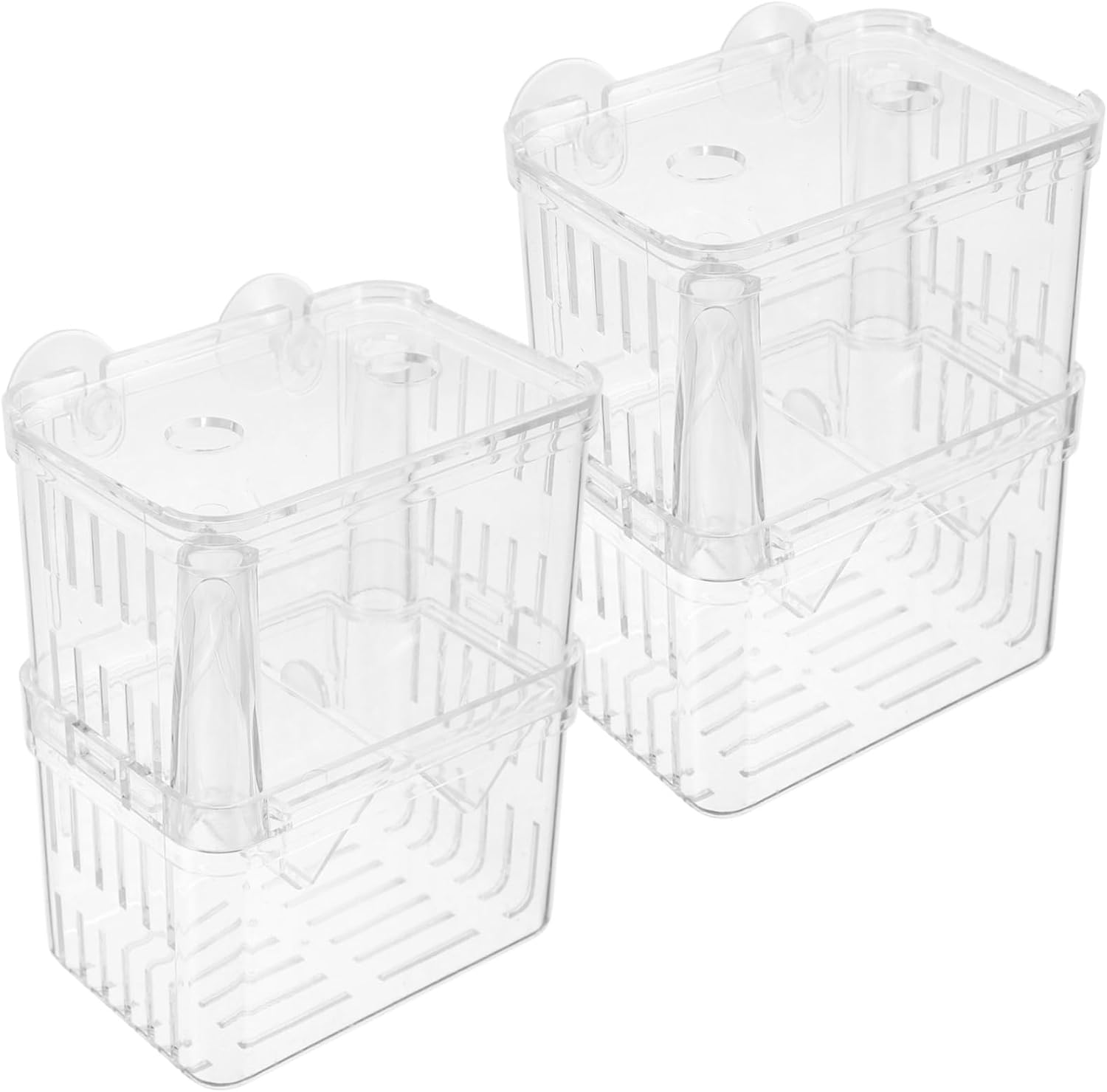 SUPVOX 2Pcs Large Fish Tank Breeding Box Double-Layer Aquarium Isolation Container Hatching Incubator with Suction Cup Suitable for Guppies and Small Fish Aquatic Pets Random Color image number 1