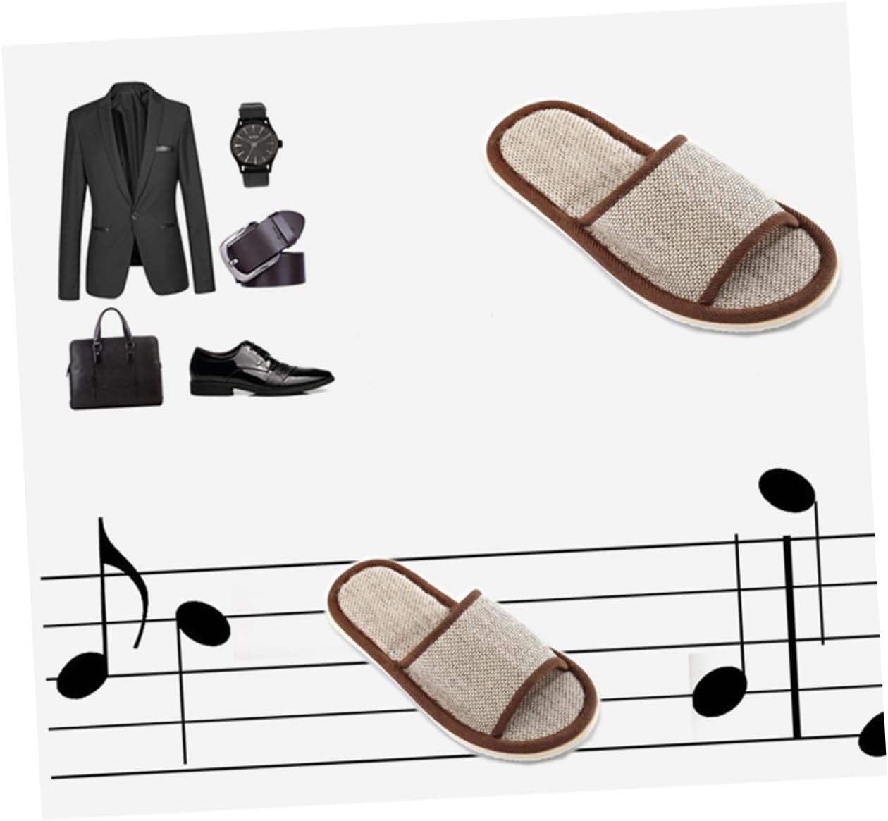 PACKOVE 2 Pairs of 29Cm Non-Slip EVA Slippers for Home and Hotel Open-Toe Linen Slippers for Adults Suitable for Size 40-43 Summer Footwear image number 2