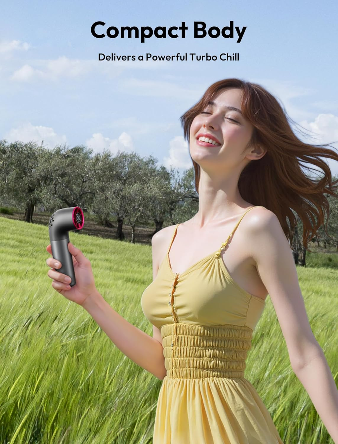 Aecooly Portable Handheld Fan, Powerful Turbo Mini Fan, 19000 RPM High Speed Aero Ultra, 15H Max Cooling Time, 7 Gears Aluminum Case, Pocket Personal Small Gifts for Women Travel Essentials - Grey image number 1