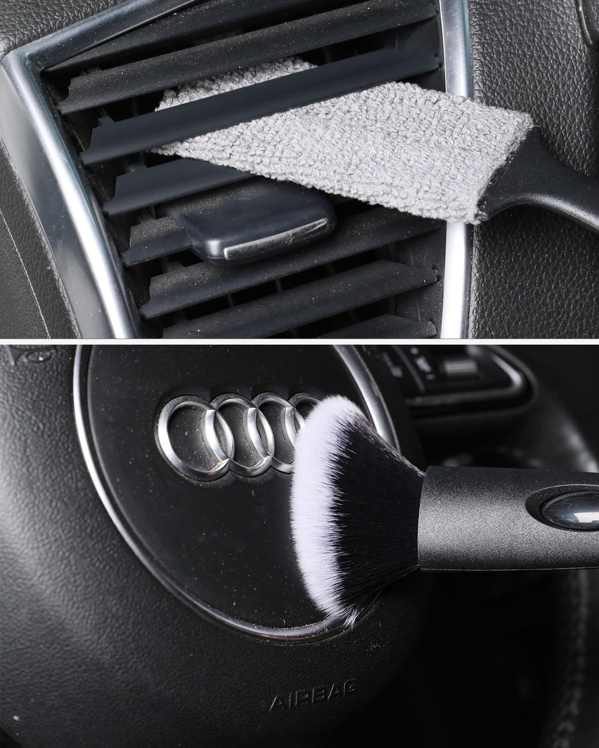 Car Detailing Brush Set, 4 PCS Soft Boars Hair Auto Interior Cleaning Detail Brushes, Perfect for Safely Cleaning Emblem Air Vent, Leather Seats, Washing Wheels, Tires, Engine Bay, Car Detailing Kit image number 1