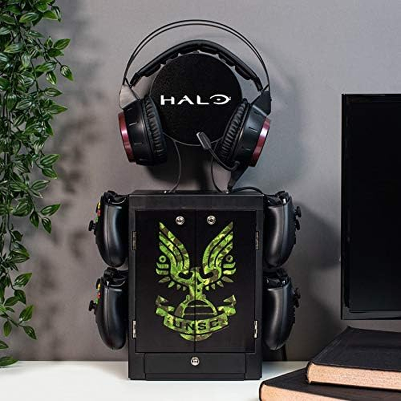 Numskull Official Halo Gaming Locker, Controller Holder, Headset Stand for Xbox Series X|S, PS5, Nintendo Switch - Official 343 Industries Merchandise image number 1