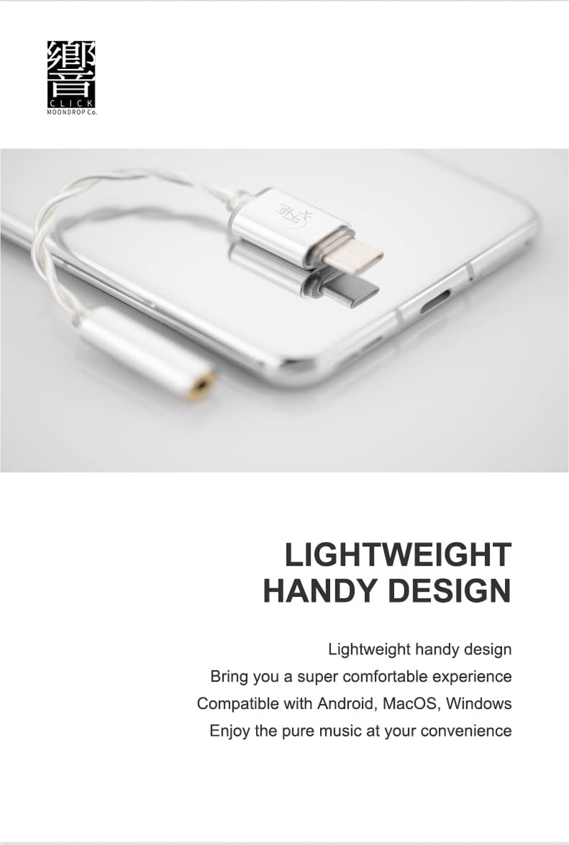 Moondrop Click DAC Amplifier Support Line-Control CNC Carved Shell Ultra-Low Background Noise Type C Entry-Level Mini USB DAC image number 1