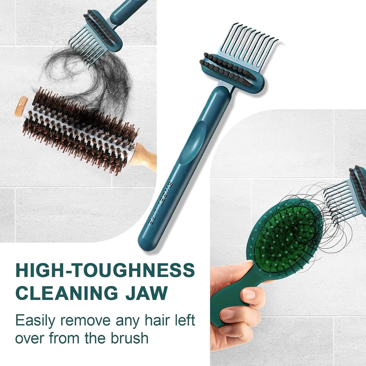 Itadaku 2 PCS Brush Cleaning Tool, 2-In-1 Hairbrush Comb Cleaner, Portable & Effective for Removing Hair & Dust, Small Travel-Sized Brush Cleaner for Home and Salon Use image number 2