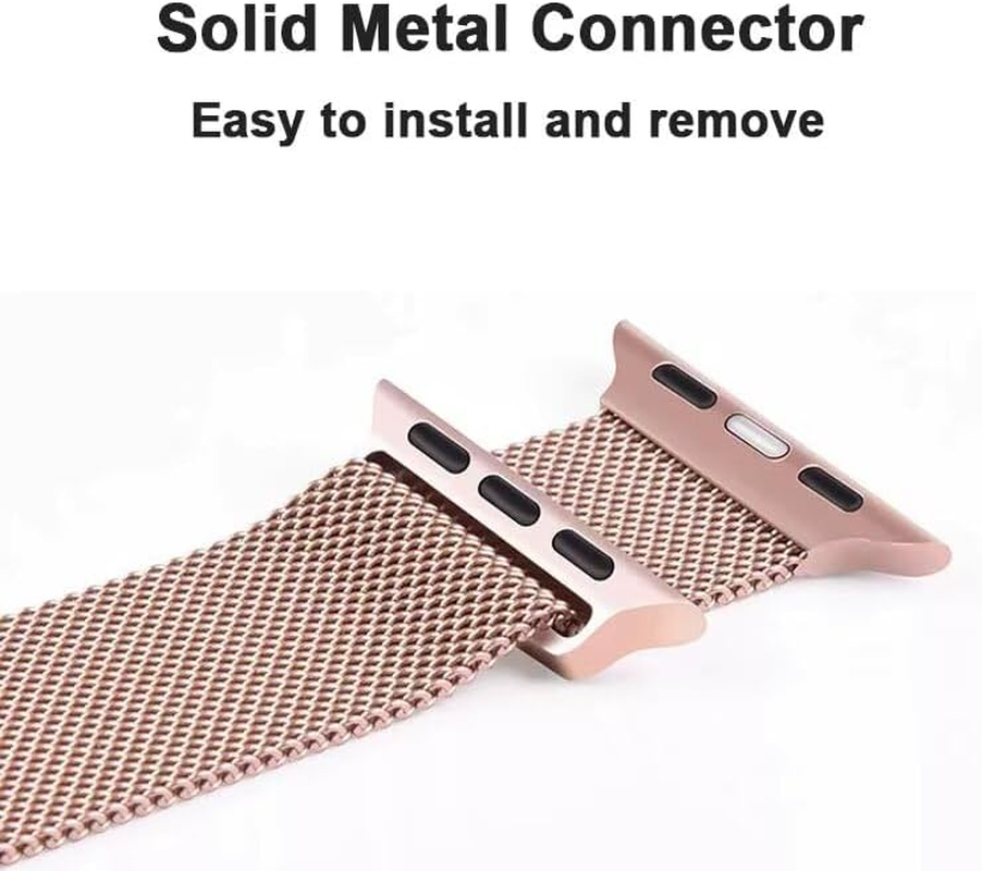 Compatible with Apple Watch 38 Mm 40 Mm 41 Mm 42 Mm 44 Mm 45 Mm 46 Mm 49 Mm Women, Stainless Steel Metal Compatible with Series 10 9 Se(Se 2) 8 7 6 5 4 3 2 1, 38/40/41Mm, Stainless Steel, No Gemstone image number 2