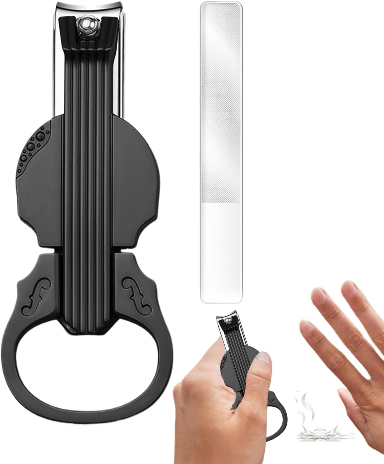 Yulokdwi Nail Cutter - Professional Ingrown Nail Clippers for Seniors,Violin-Shape Trimmer Bottle Opener for Daily Hand Foot Salon Women Senior Home Outdoor Salon Camping
