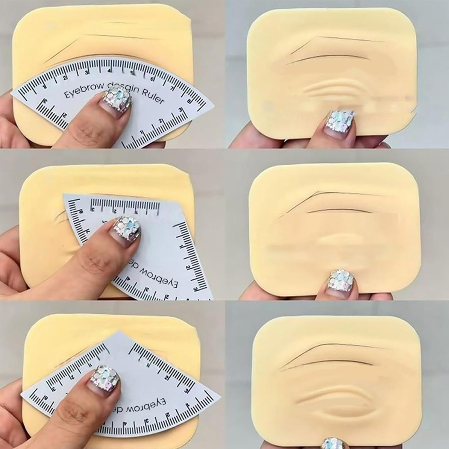 Lmyit Eyebrow Ruler Mapping - Brow Measuring Shaper Tool,Reusable Brow Shaper Makeup Accessories for Travel Professional Beauty Salon Home Vacation