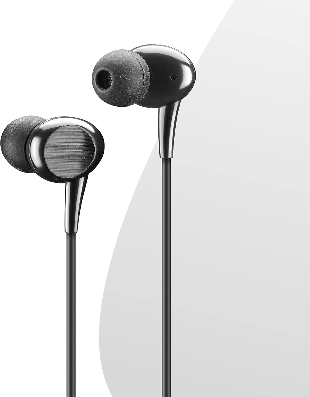 Music Sound | Intra-Auriculaires Wired Headphones | Wired Stereo In-Ear Headphones with Built-In Microphone - USB-C Port - 1.2M Tangle-Free Cable - Colour Black