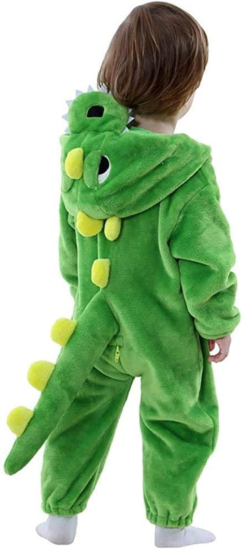 LOLANTA Unisex Baby Dinosaur Costume, Toddler Hooded Animal Costume, Flannel Union Suit