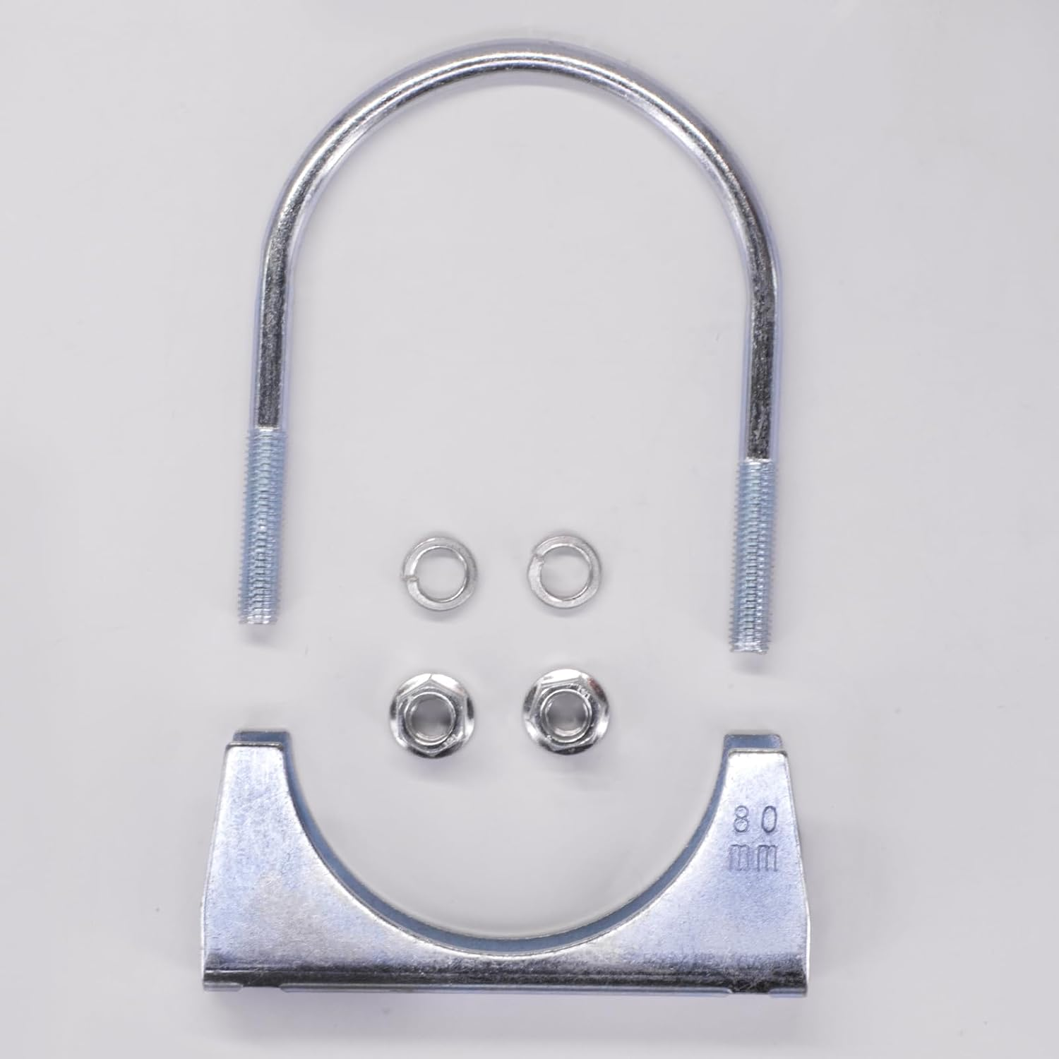 Pack of 2 M8 Pipe Clamp Diameter 52-80 Mm Special Clamp for Exhaust Pipe U-Shaped Galvanised Pipe Clamp (52 Mm) image number 4