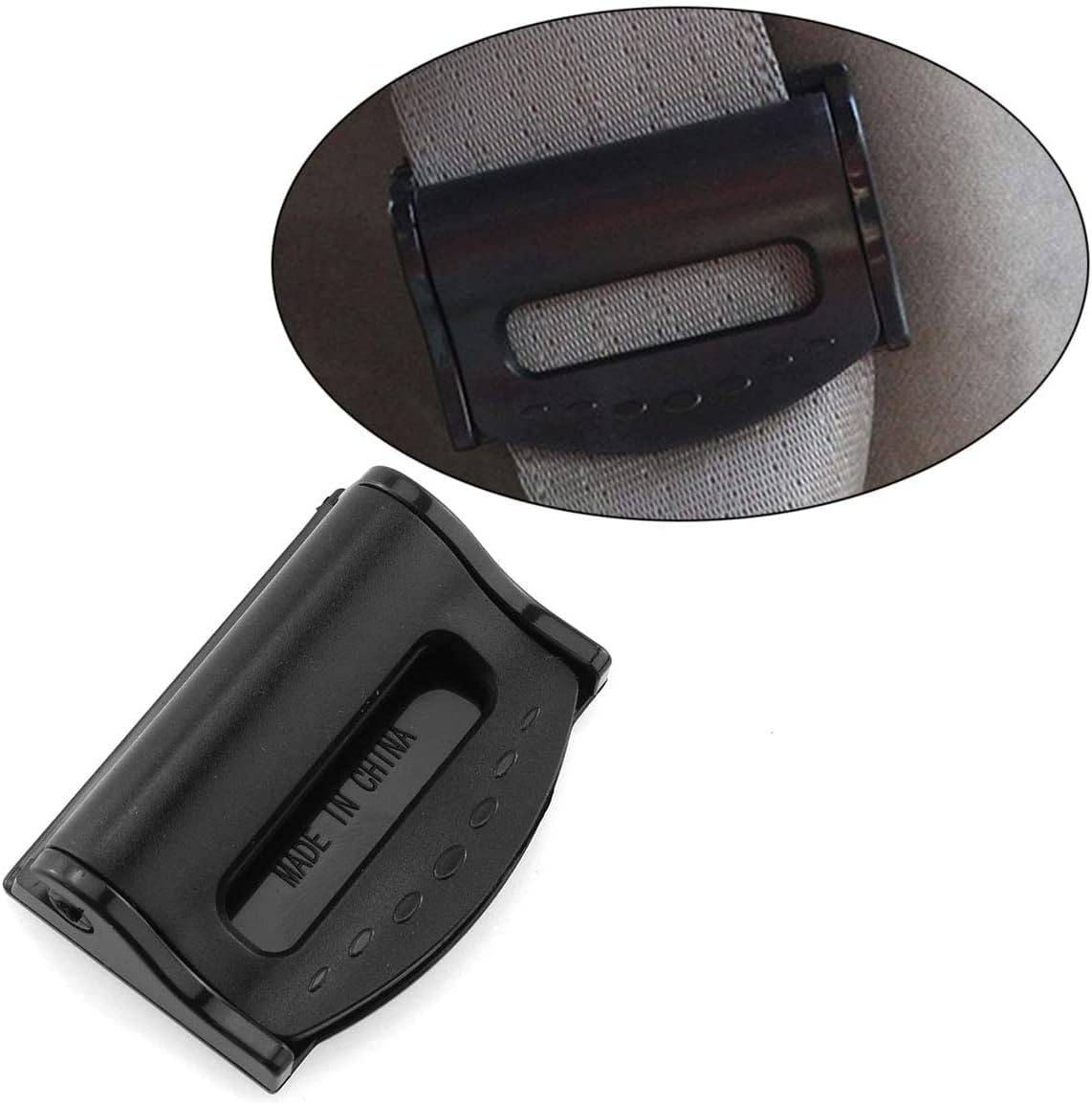 2 Pack Car Seatbelt Adjuster, Car Seat Belt Clip Stopper, Shoulder Neck Strap Positioner, Universal Plastic Lock Strap Clamp Auto Vehicle Clip for Kids and Adults (Black) image number 1