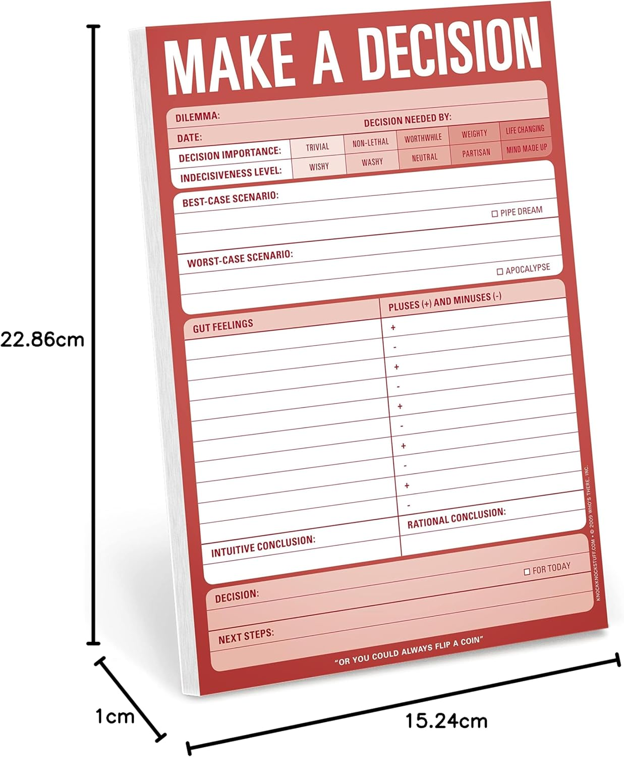 Knock Knock Make a Decision Checklist Note Pad, 6 X 9-Inches image number 6