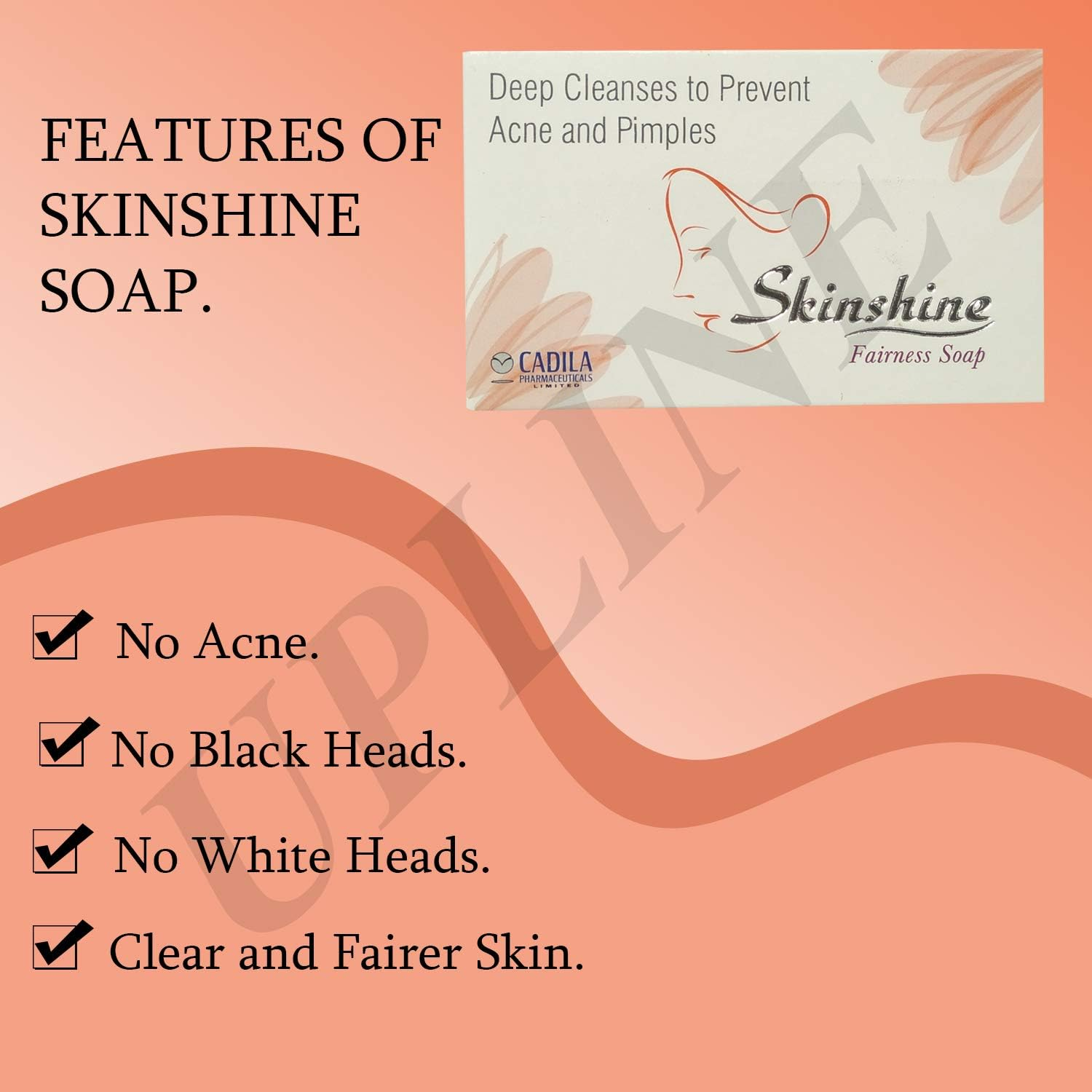 Skinshine anti Acne, White Heads, Black Heads and Oily Skin Fairness Soap. (Pack of 6) image number 2