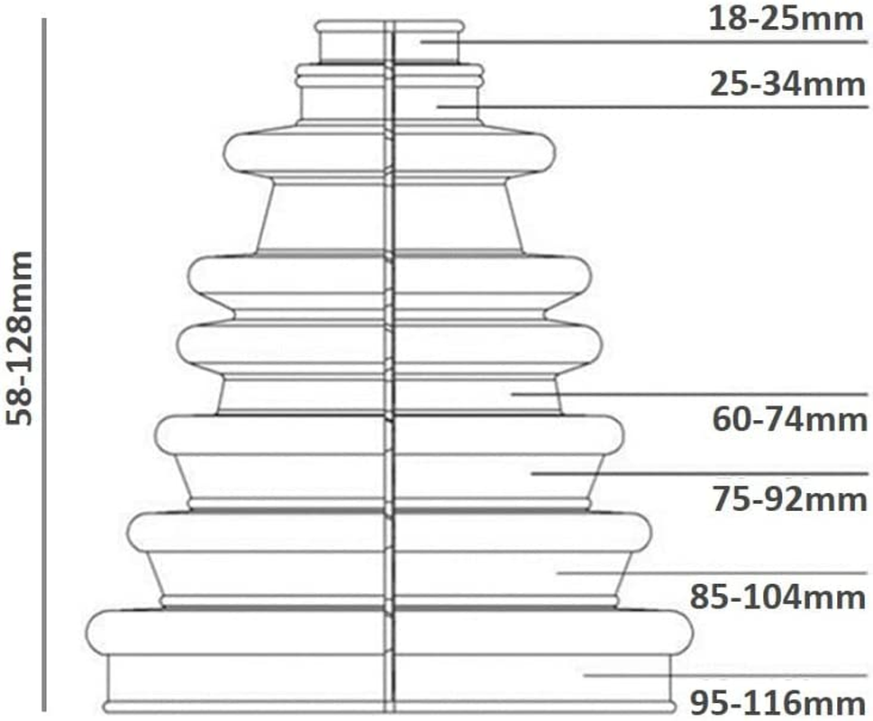 CVS18 Universal Split Constant Velocity Joint Gaiter Boot Replacement Kit, Black image number 5