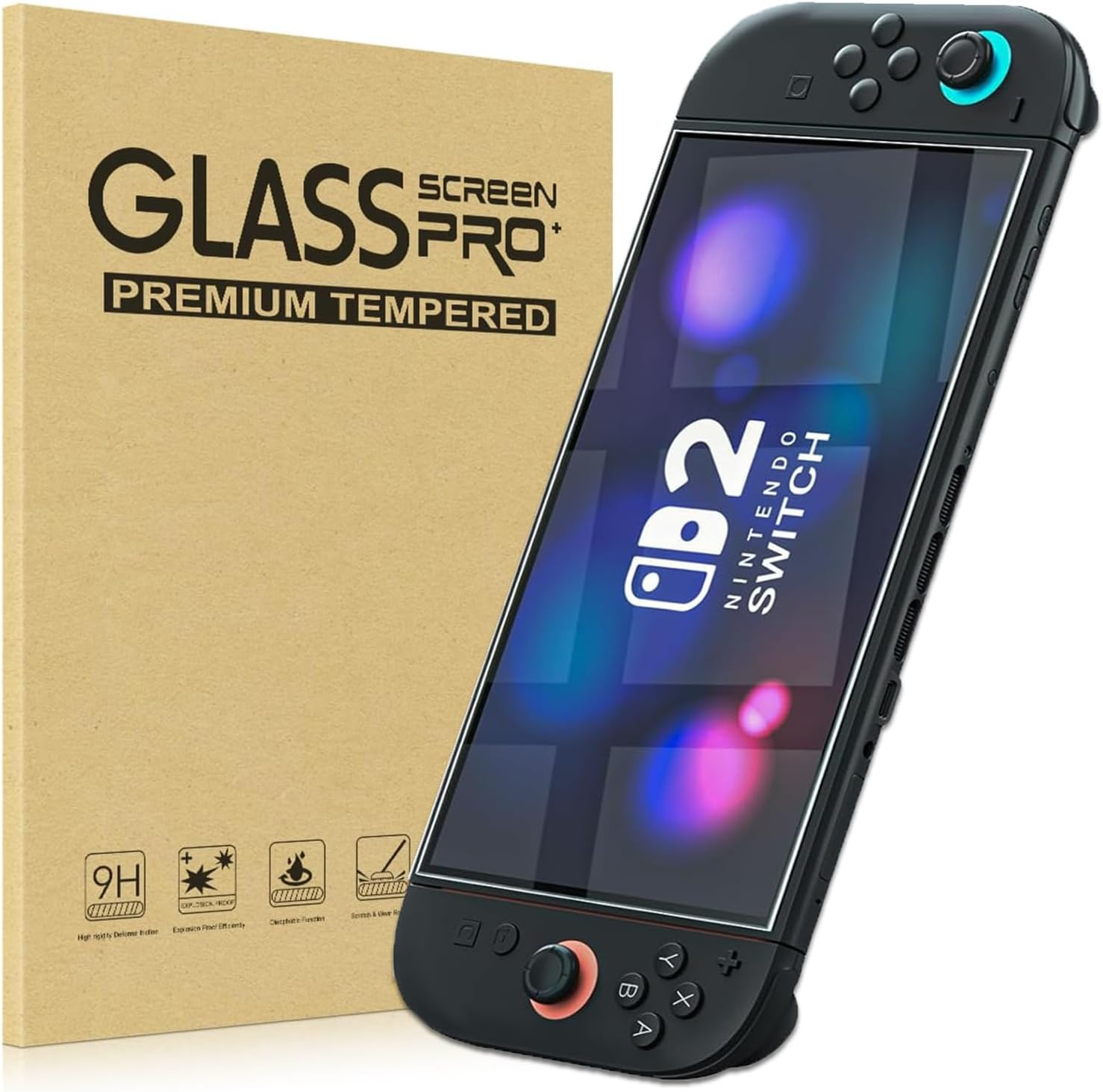 Caweet Screen Protector for Nintendo Switch 2 2025, 9H Hardness HD Tempered Glass Film Guard, 2 Pack