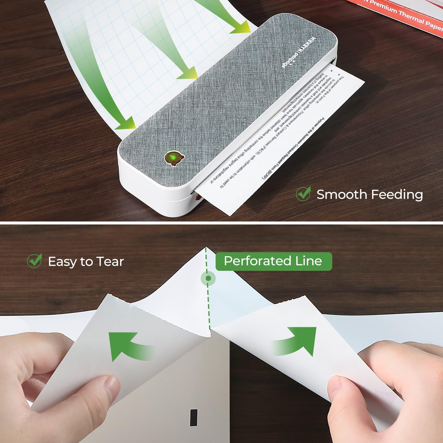 MUNBYN 200 Sheets Thermal Printer Paper A4 210 X 297Mm, Compatible with ITP01/ITP02 Portable Thermal Printer, Continual Feeding Paper image number 5