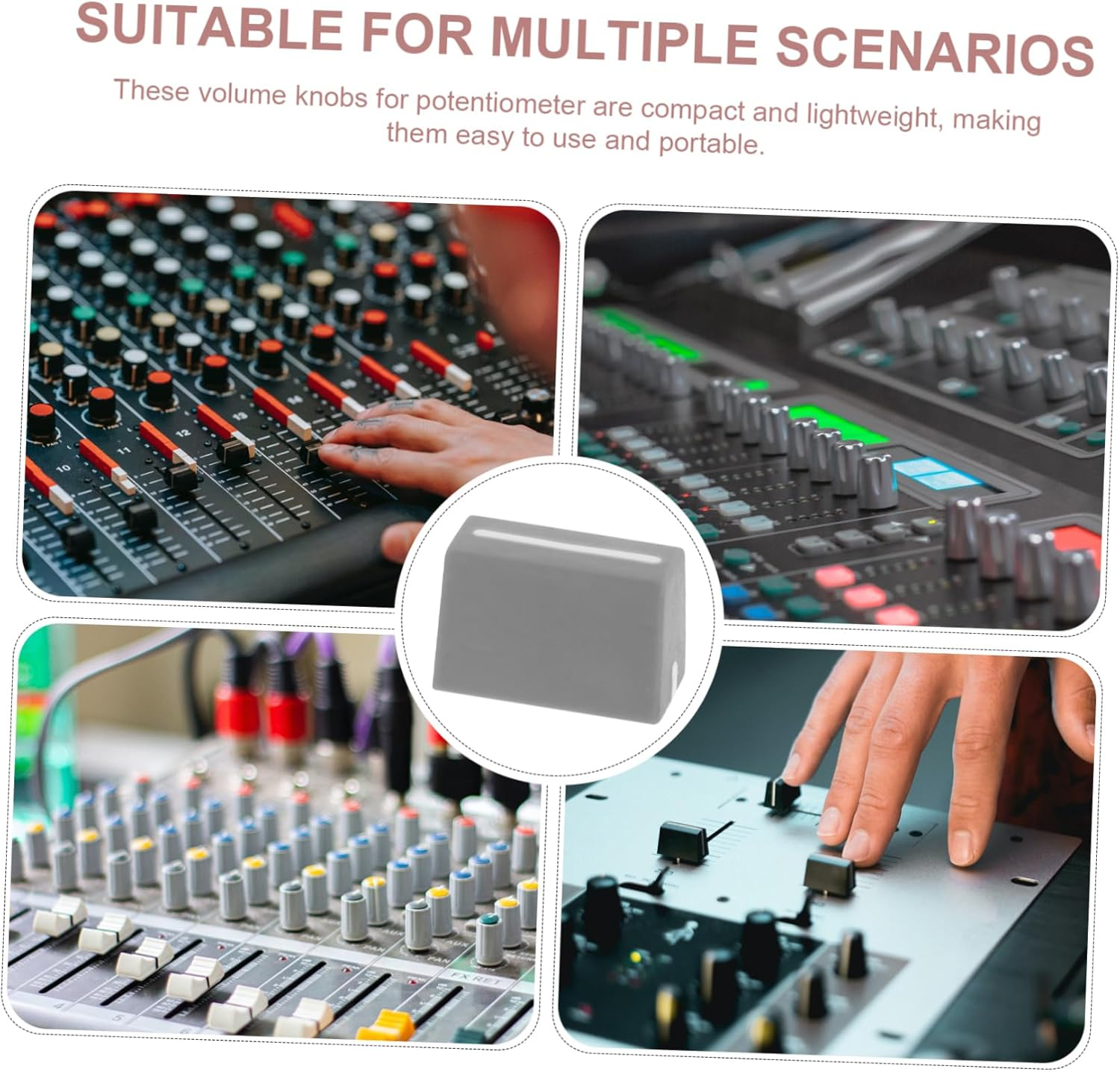 Vaguelly 5Pcs Grey 4Mm Hole Fader Cap Replacement for Mixer Console Slider Knobs Dj Deck Straight Slide Buttons Accessories - Grey image number 5