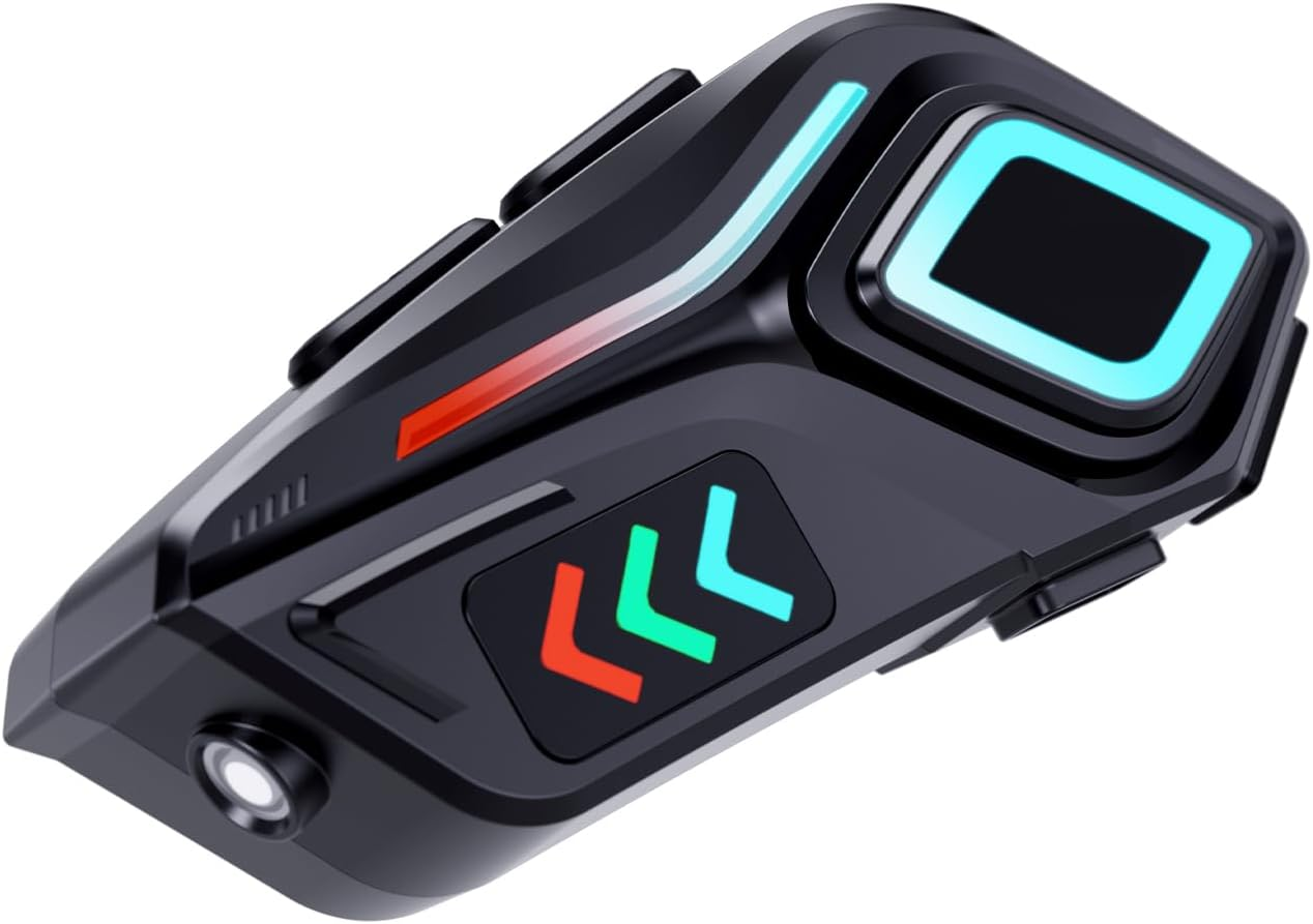 Motorcycle Helmet Headset with Hifi Sound, IPX8 Rain Proof Handsfree Call for Music GPS Voice Navigation, Fast Charging with Noise Cancellation image number 4