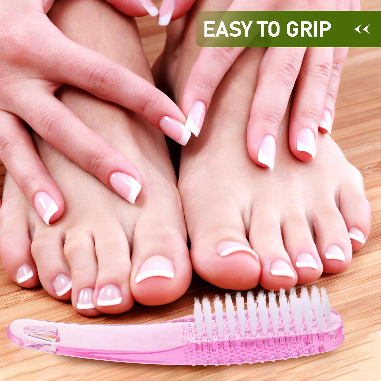 2Pcs Nail Scrub Brush Nail Brush Cleaner Fingernail Brush Duster Cleaning Brush Dust Brush Grip Plastic Curved Handle Manicure Brush for Nails Clean up Nail Nail Dust Brush