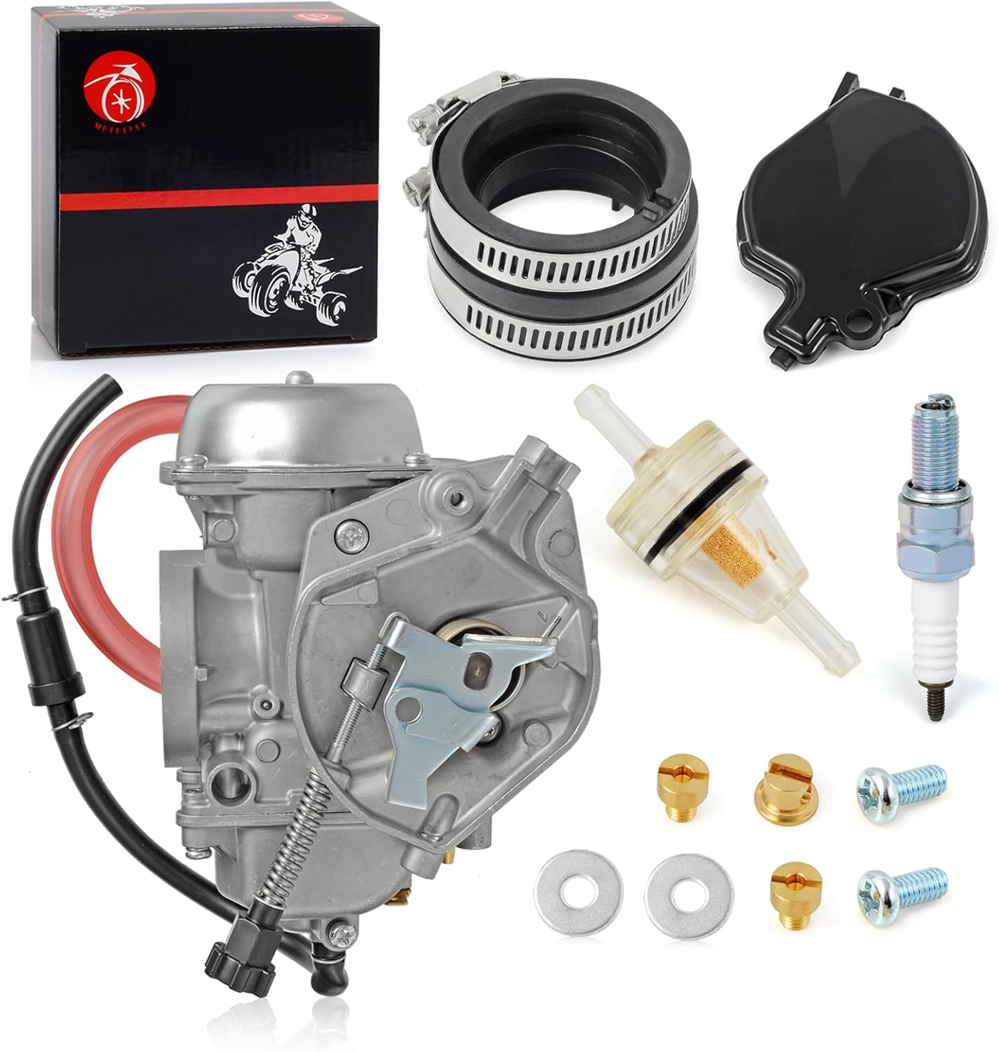 MOTO1988 Carburetor Carb and Intake Manifold for Kawasaki Prairie 360 KVF360 4X4 2003-2013 image number 3
