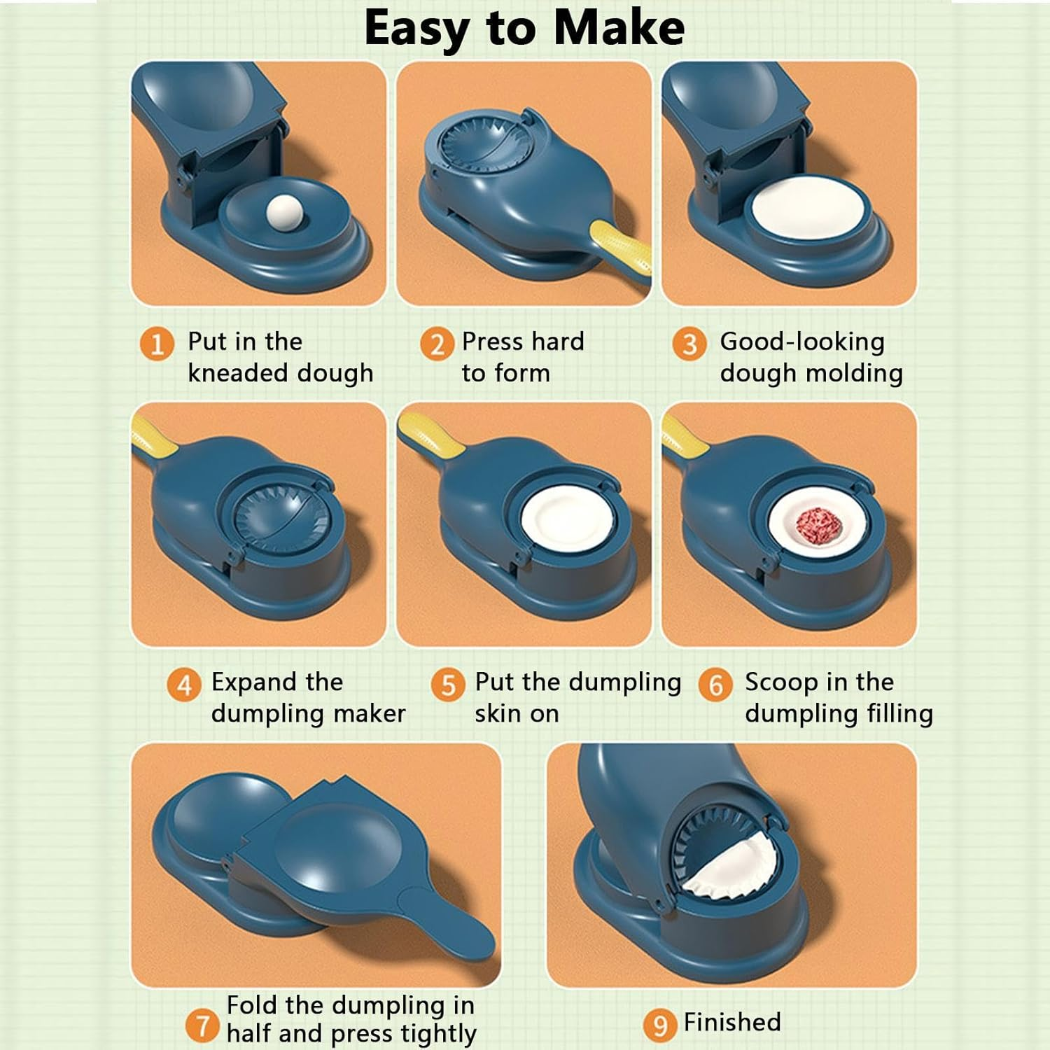 Shurzzesj Dumpling Dough Press | 2 in 1 Dough Press Cutter,Dough Presser Dumpling Skin Artifact, Skin Wrapper Mould, Dumpling Wrappers Empanada Maker Kitchen Gadgets