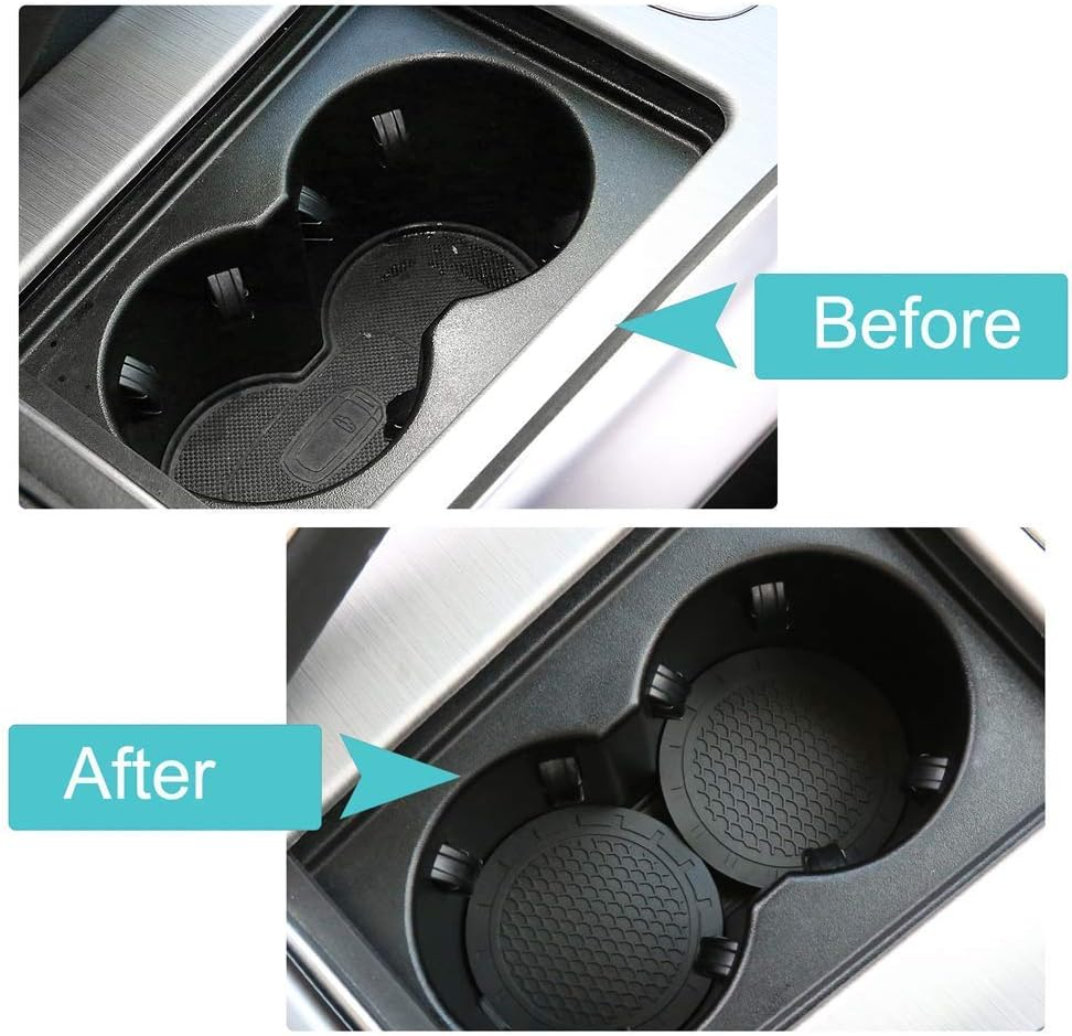 Car Cup Holder Coaster Car Accessories Recessed Silicone Non-Slip Drink Coaster 2.76 Inch 2 Pieces