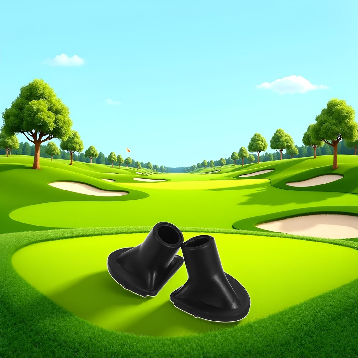 2 Pcs Black Golf Bag Stand Feet Replacement, Wear-Resistent Golf Bag Rubber Feet Replacement, Necessary Golf Club Bag Accessories Strong Grip, Easy to Install, Golf Club Bag Accessories, Golf image number 4